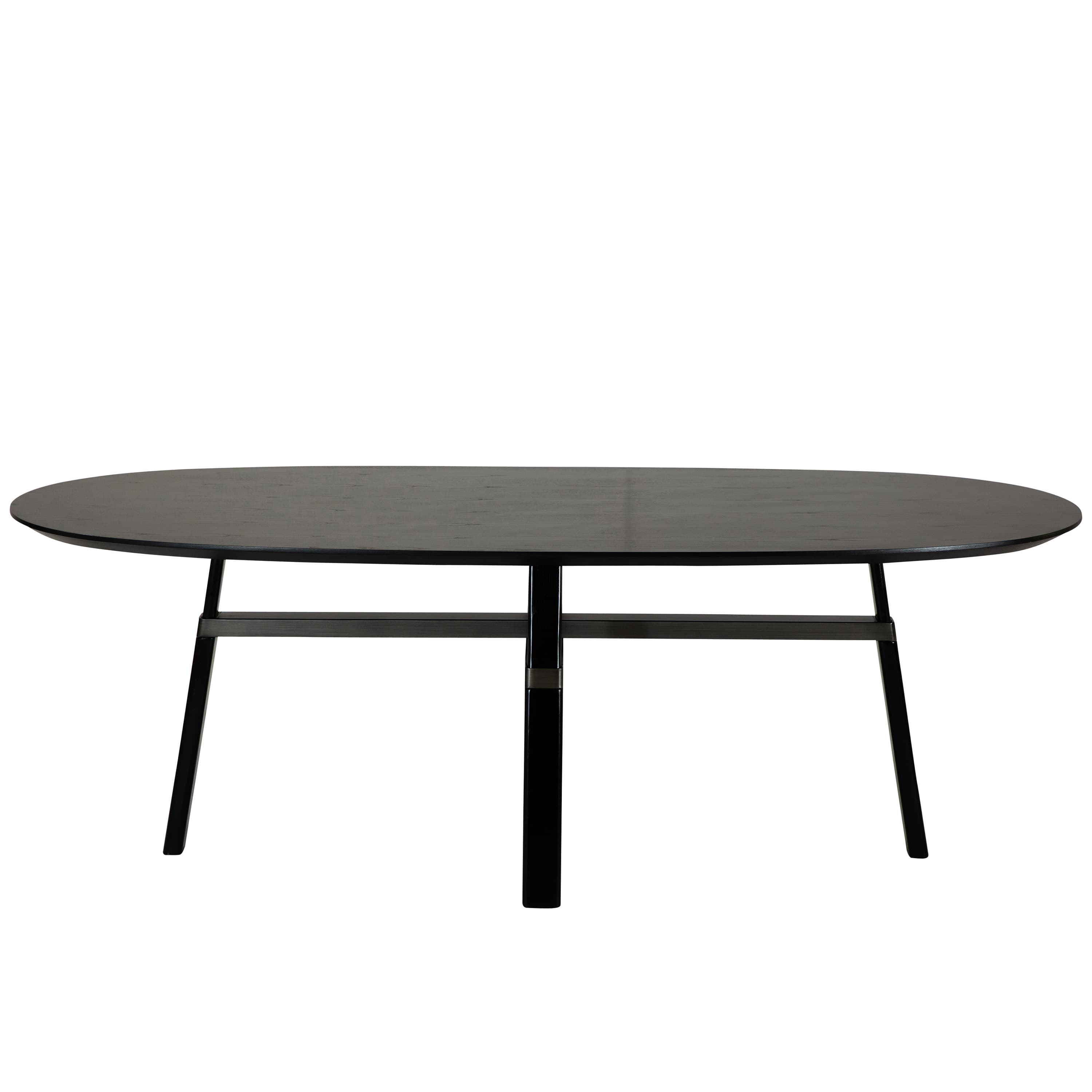 Cross Matbord Black Stained Ash/Antique Pewter 220cm