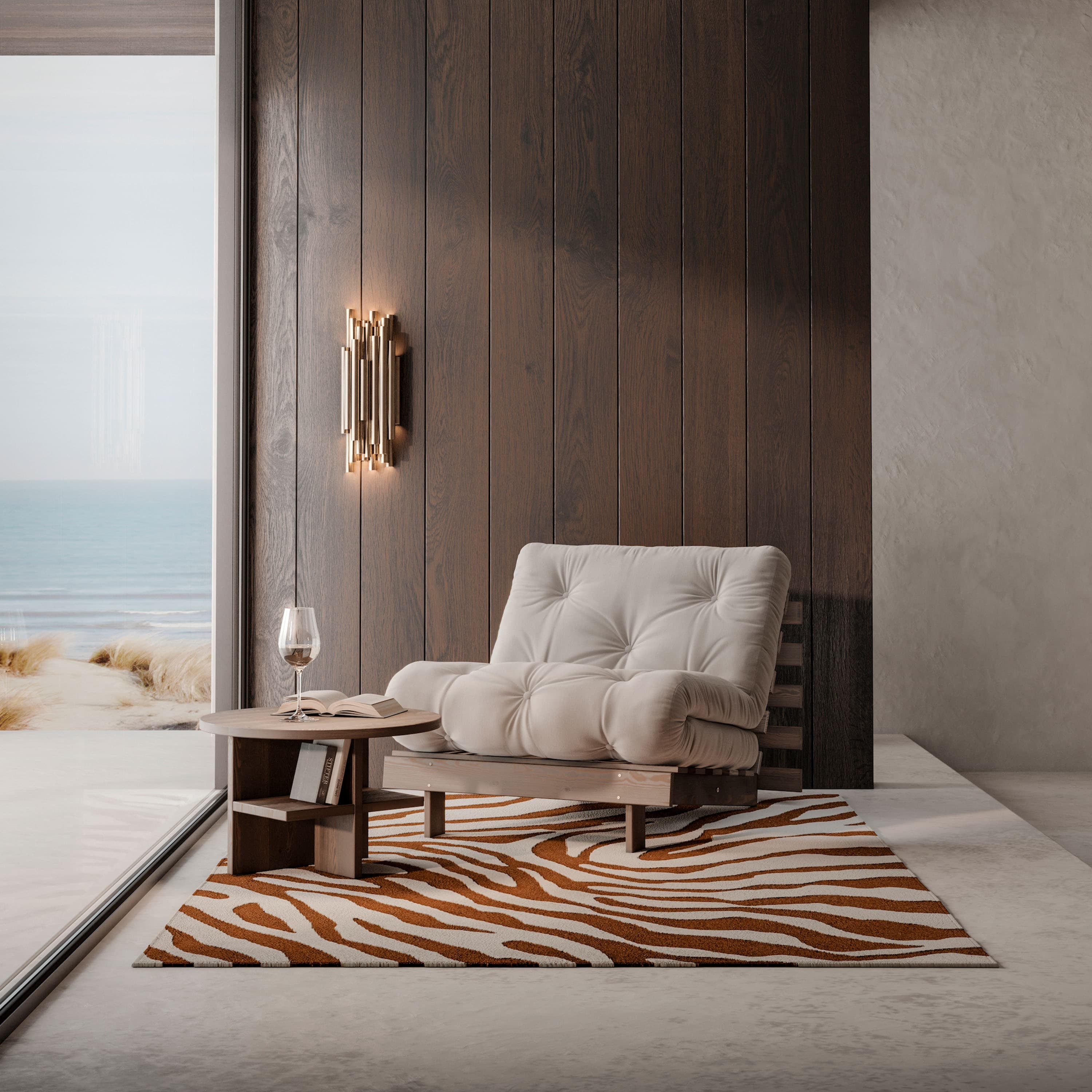 Roots Sofa Bed Chair Brown/Dark Grey 90cm