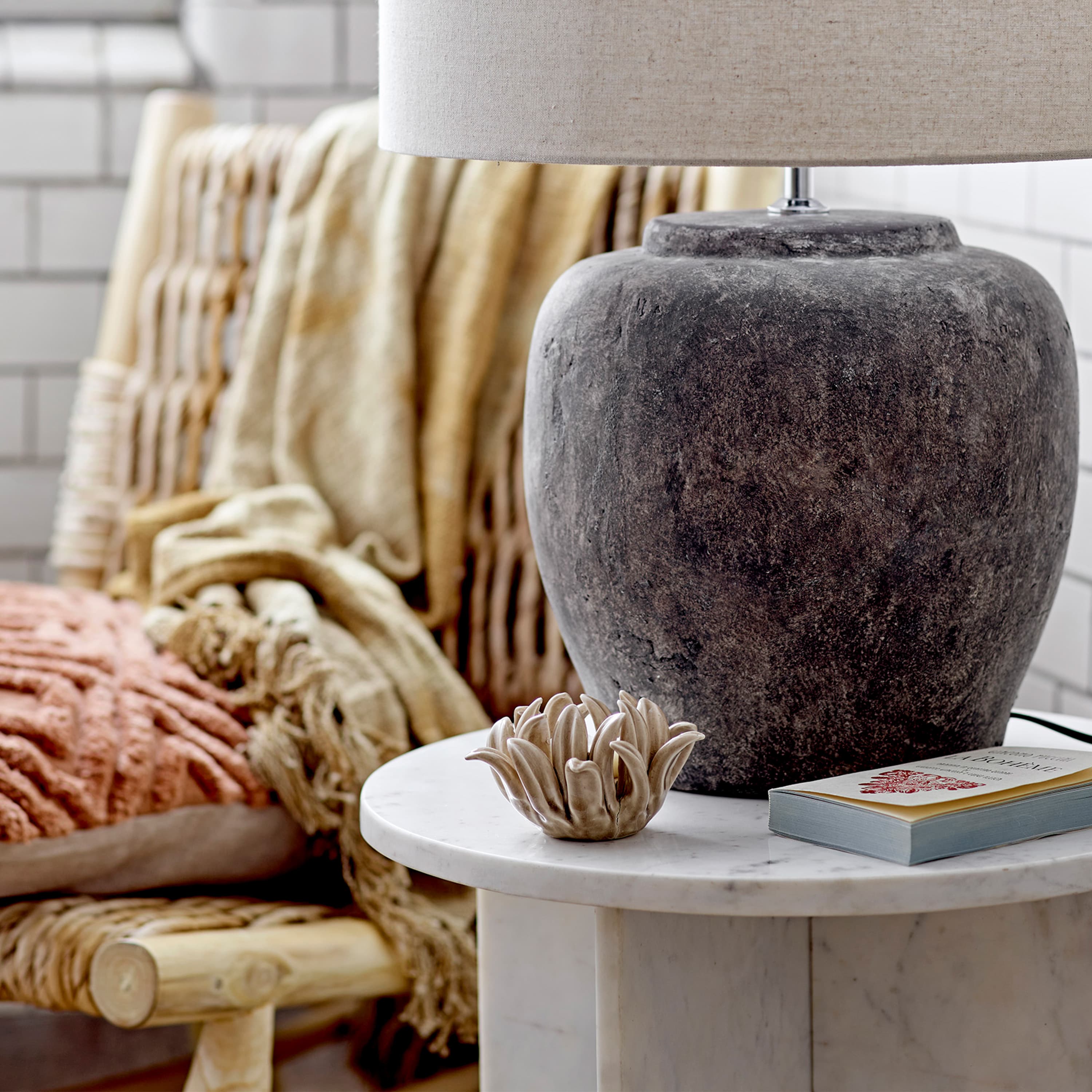 Jasmia Side Table White 46cm
