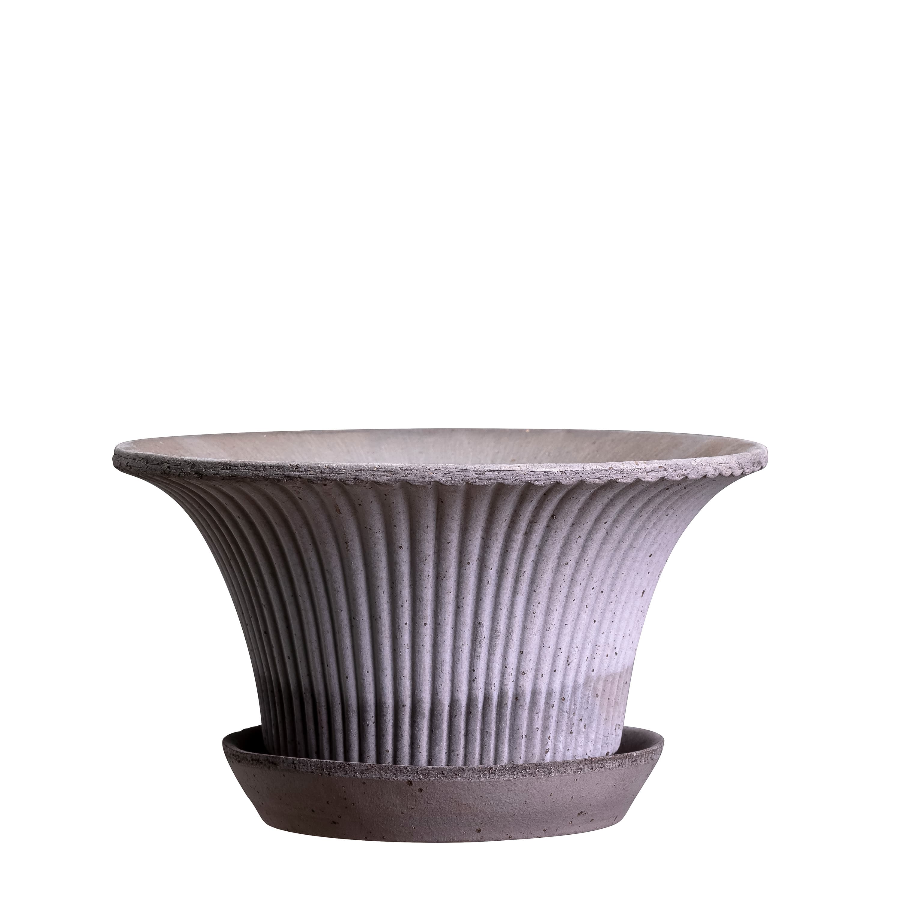 Daisy Topf mit Untersetzer Raw Grey Terrakotta Ø25
