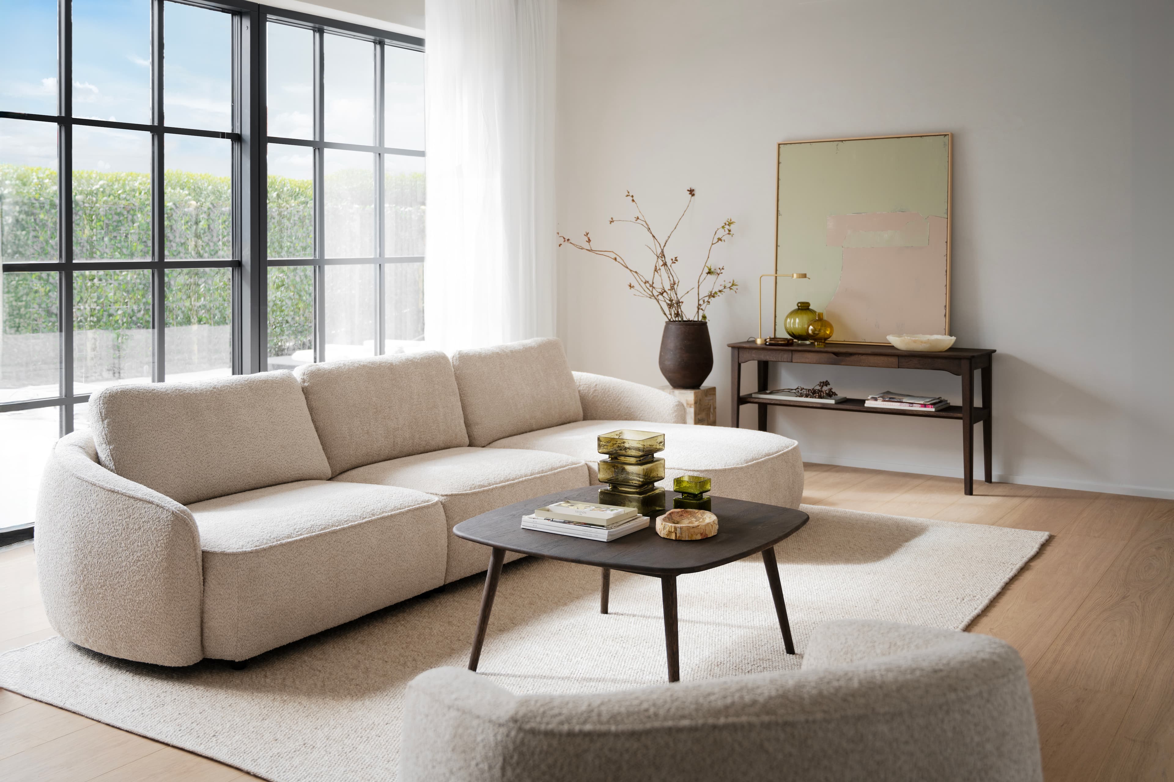 Norris 4-Sitzer Sofa Chaiselongue Rechts Hellbeige 319cm