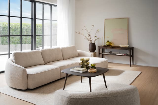 Norris 4-Sitzer Sofa Chaiselongue Rechts Hellbeige 319cm