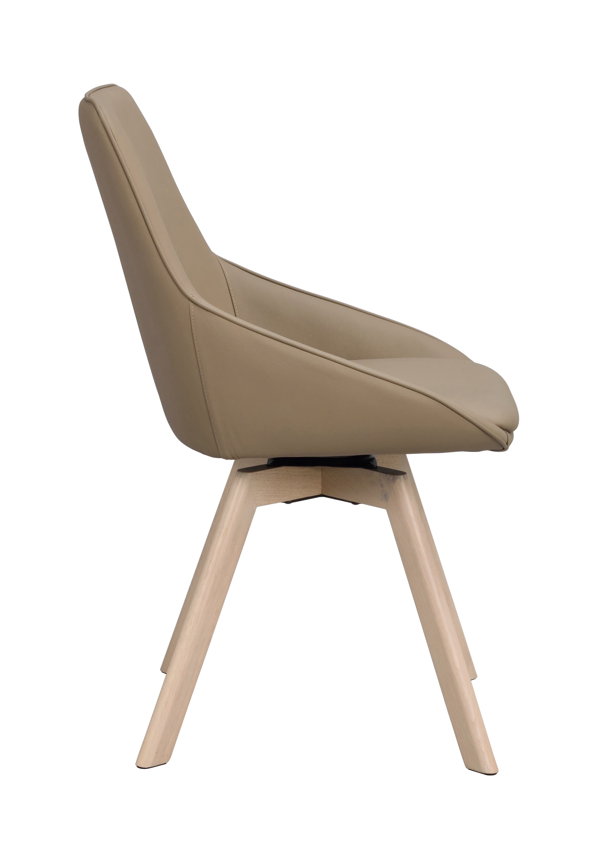 Alison Esszimmerstuhl Beige Leder/Weißpigmentiert