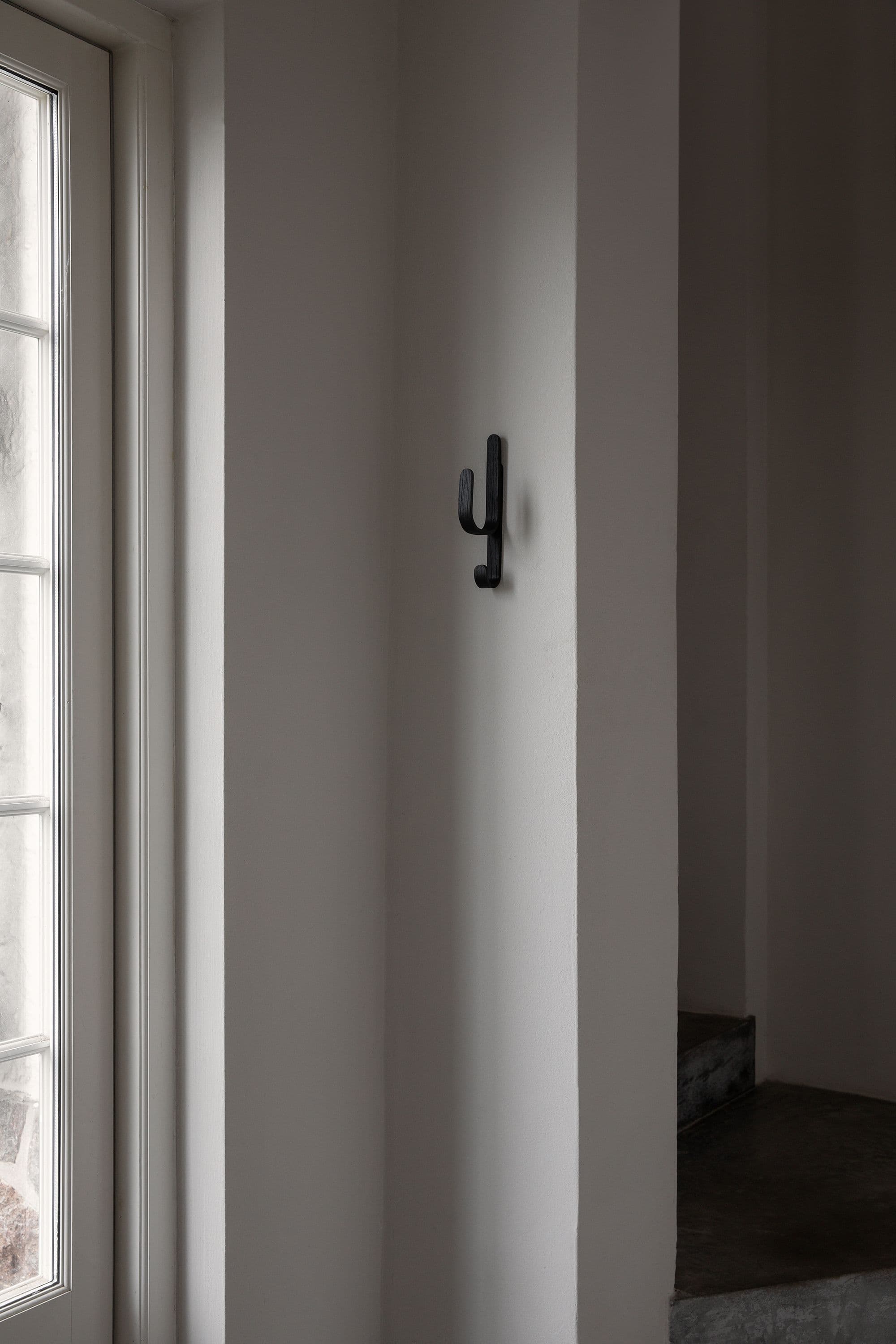 Woody One One Wall Hook Black Stained Oak