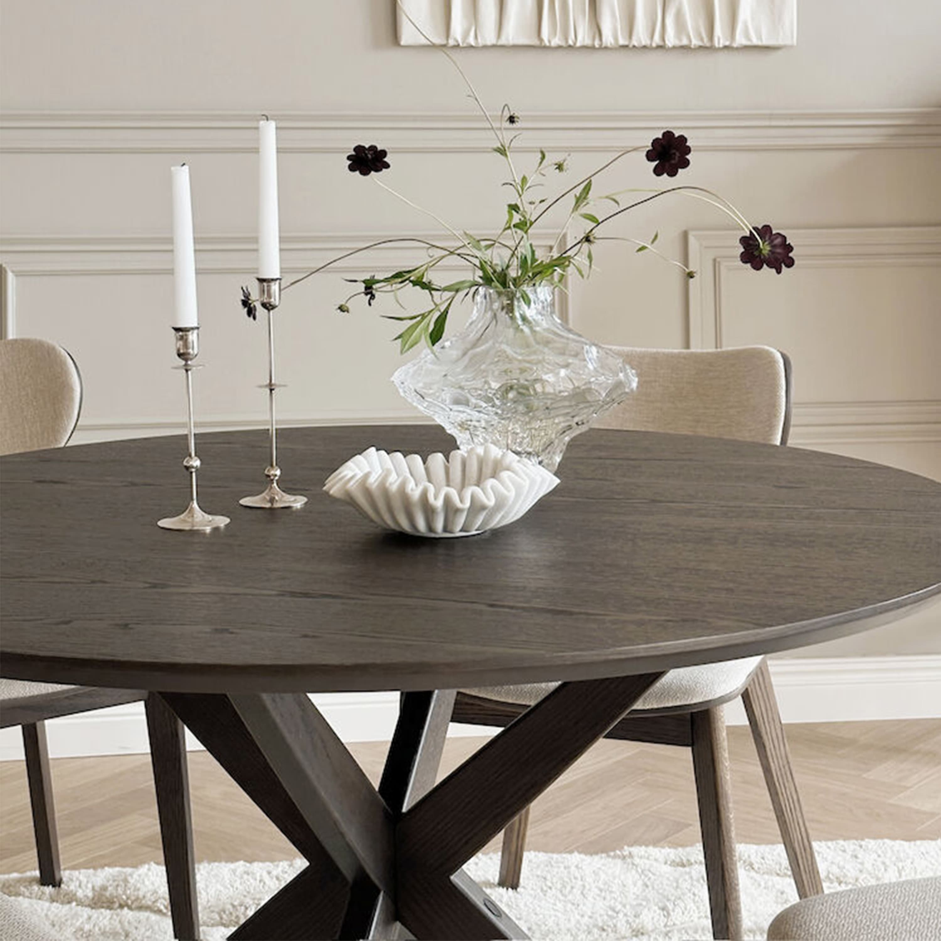 Calverton Dining Table Brown Ø120