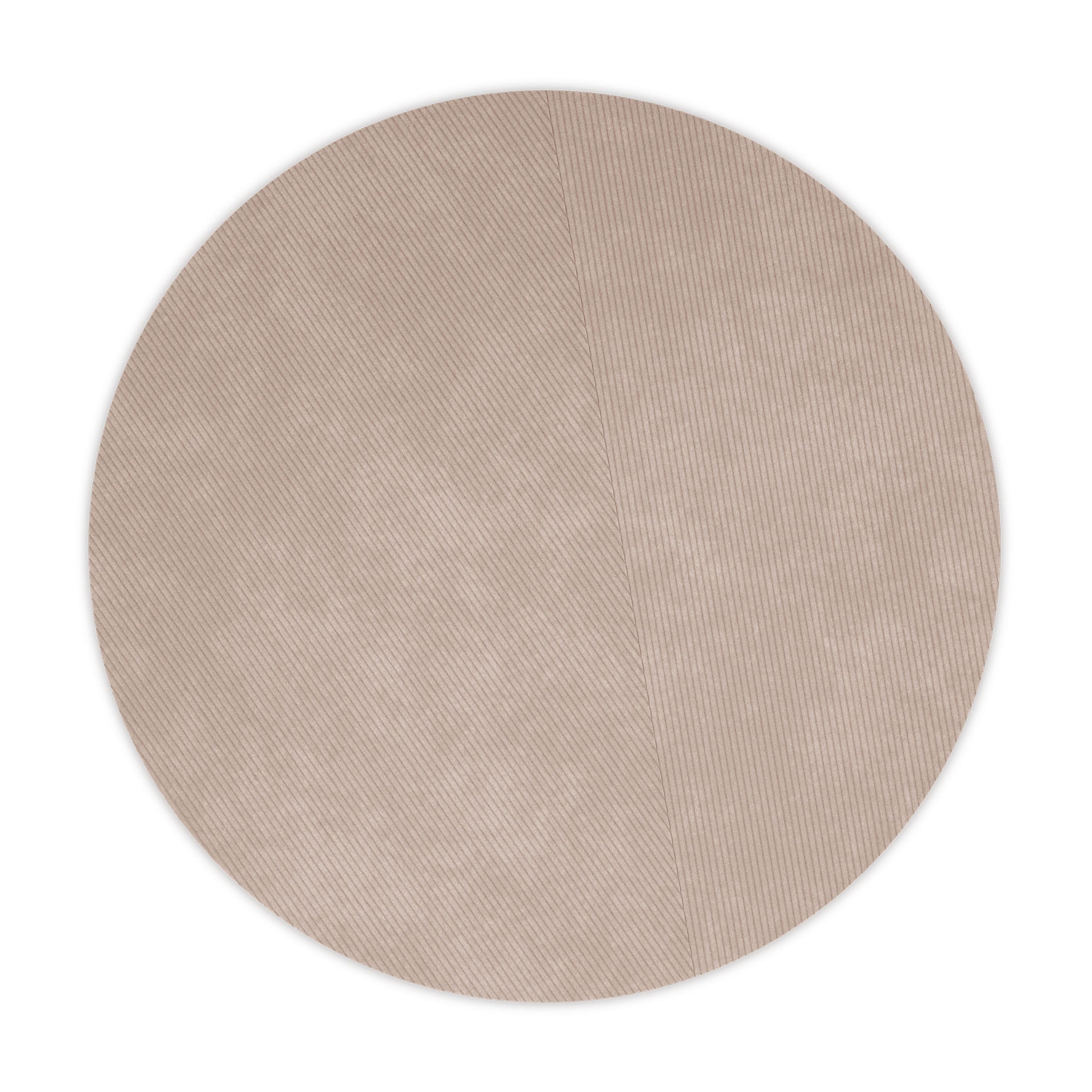 Row Round Wool Rug Light Grey Ø270