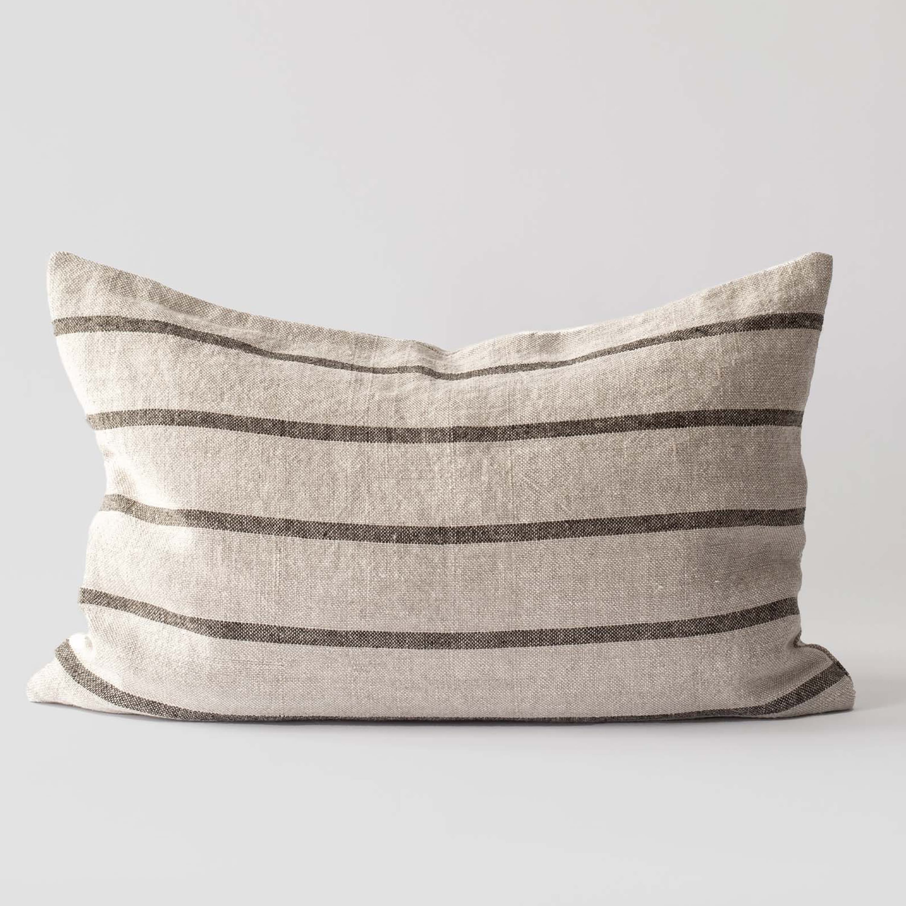 Melvin Pillow Cover Linen Taupe Stripe 40x60
