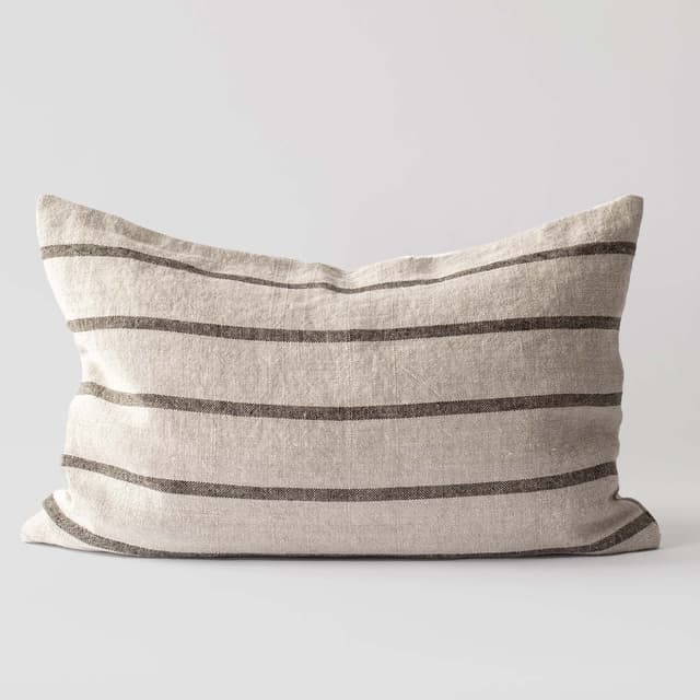 Melvin Kissenbezug Leinen Taupe Streifen 40x60