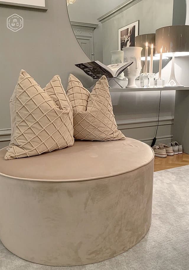 Deva Kissenbezug Samt Beige 50x50