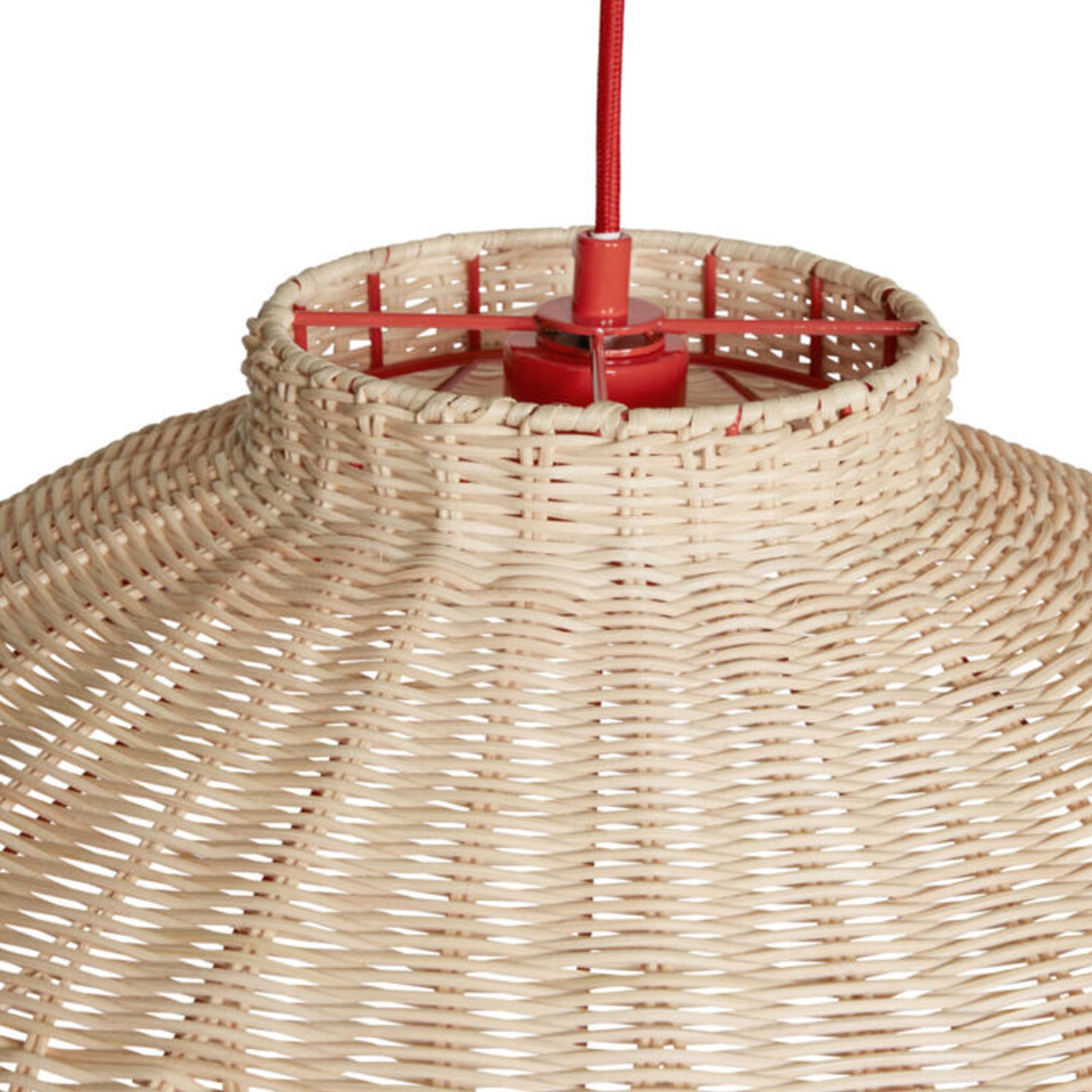 Chand Deckenlampe Natur/Rot