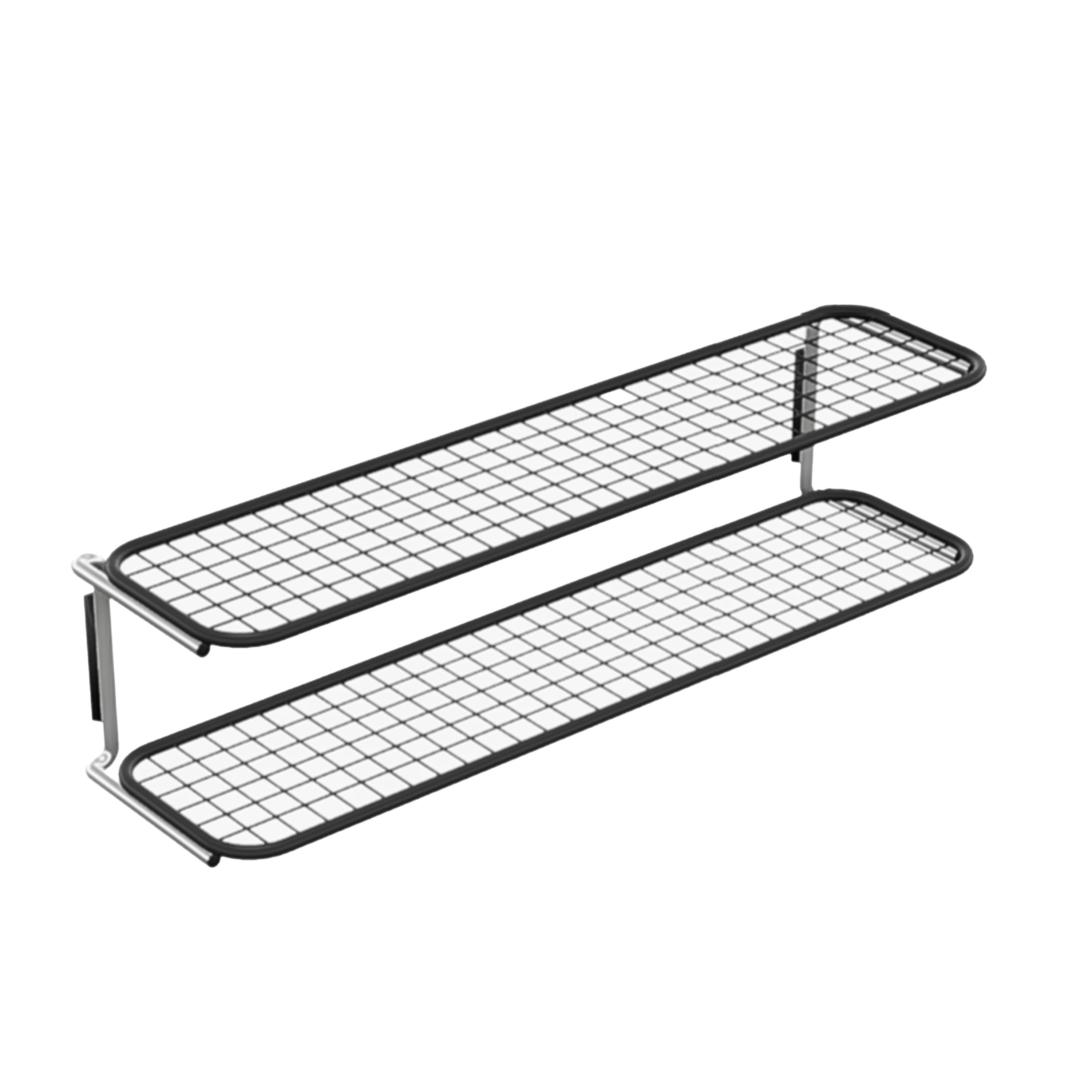 Classic Schuhablage Doppel Schwarz/Chrom 100cm