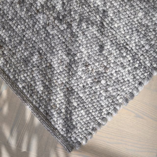 Merino Wollteppich Grau 140x200