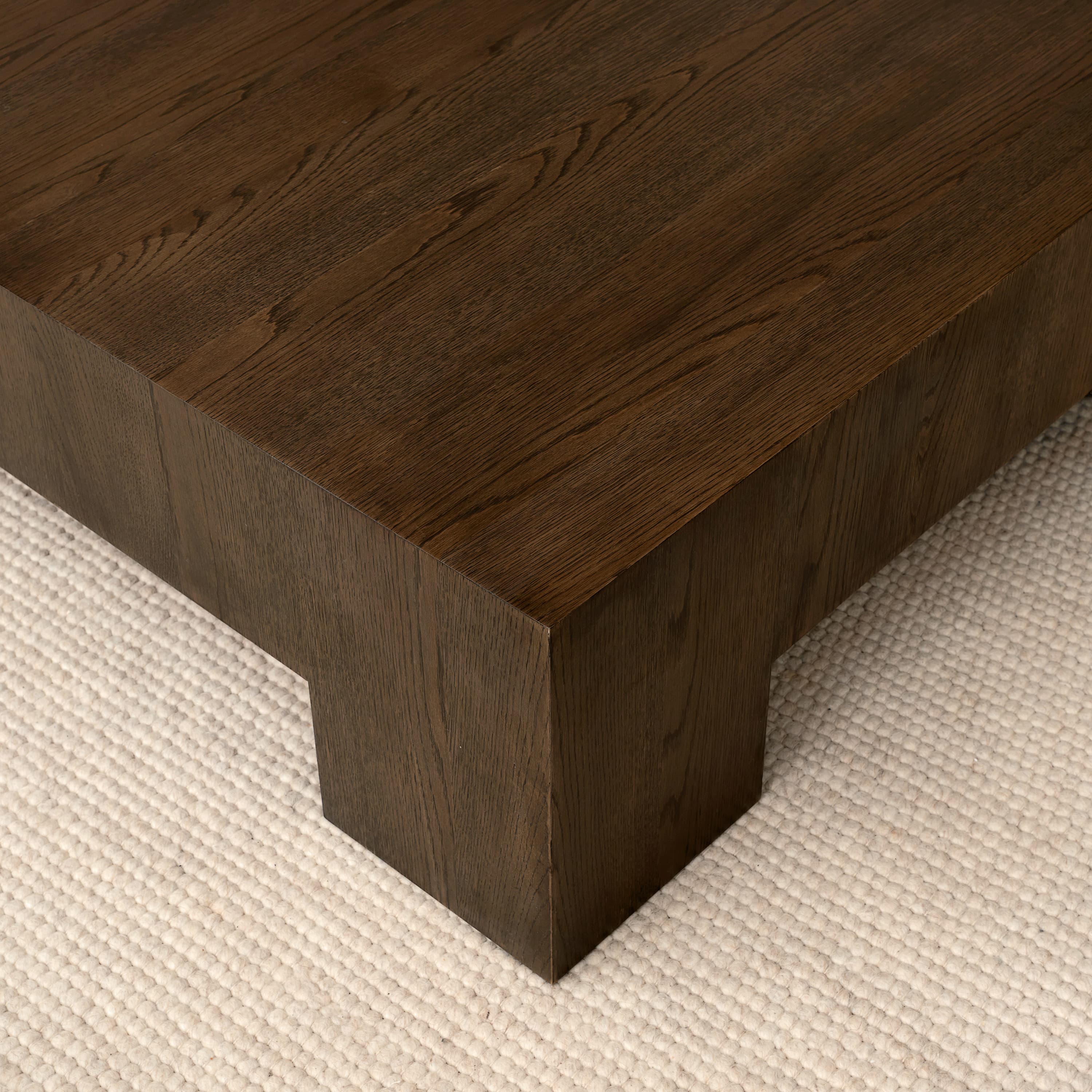 Chunky Couchtisch Braun gebeizte Eiche 90x90