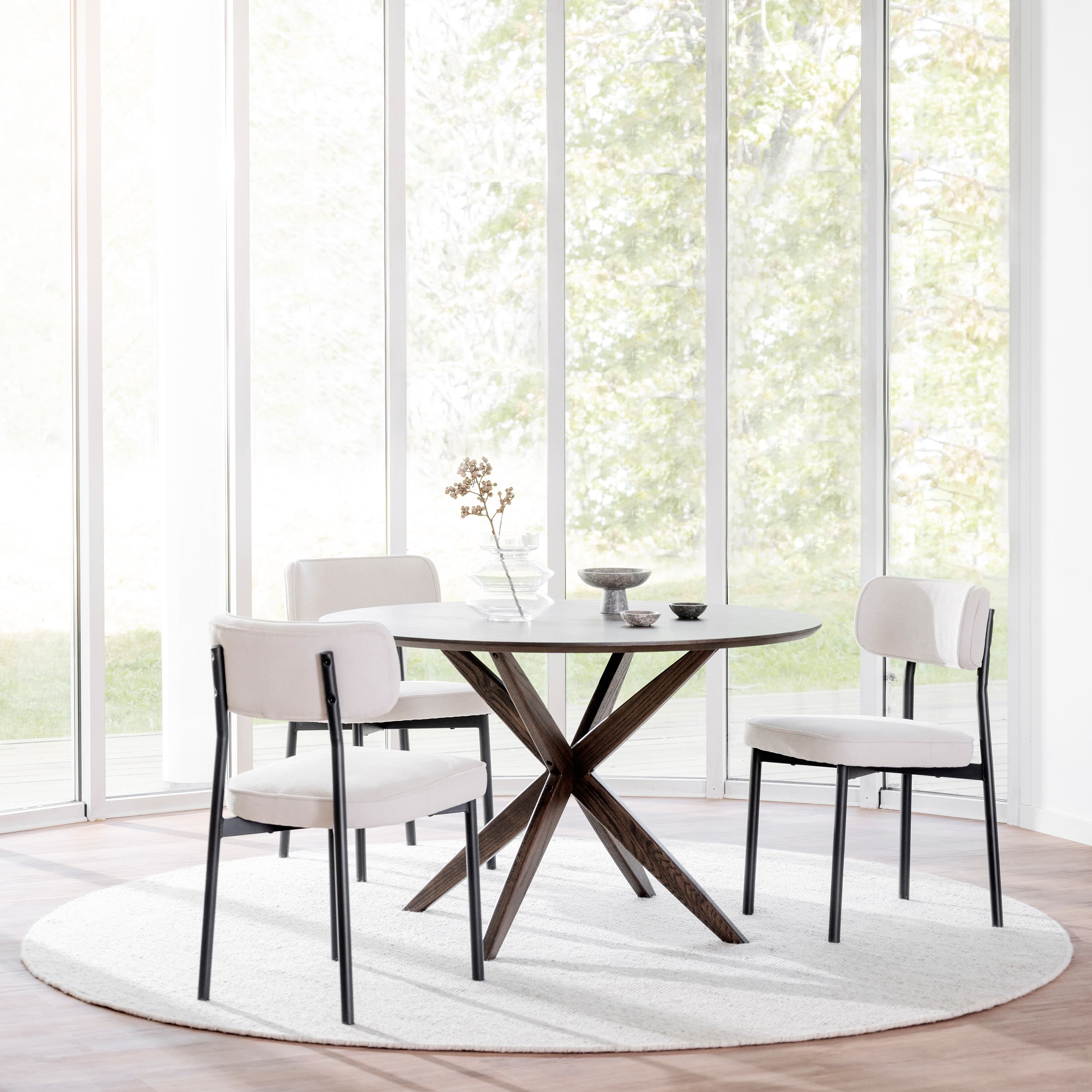 Calverton Dining Table Brown Ø120