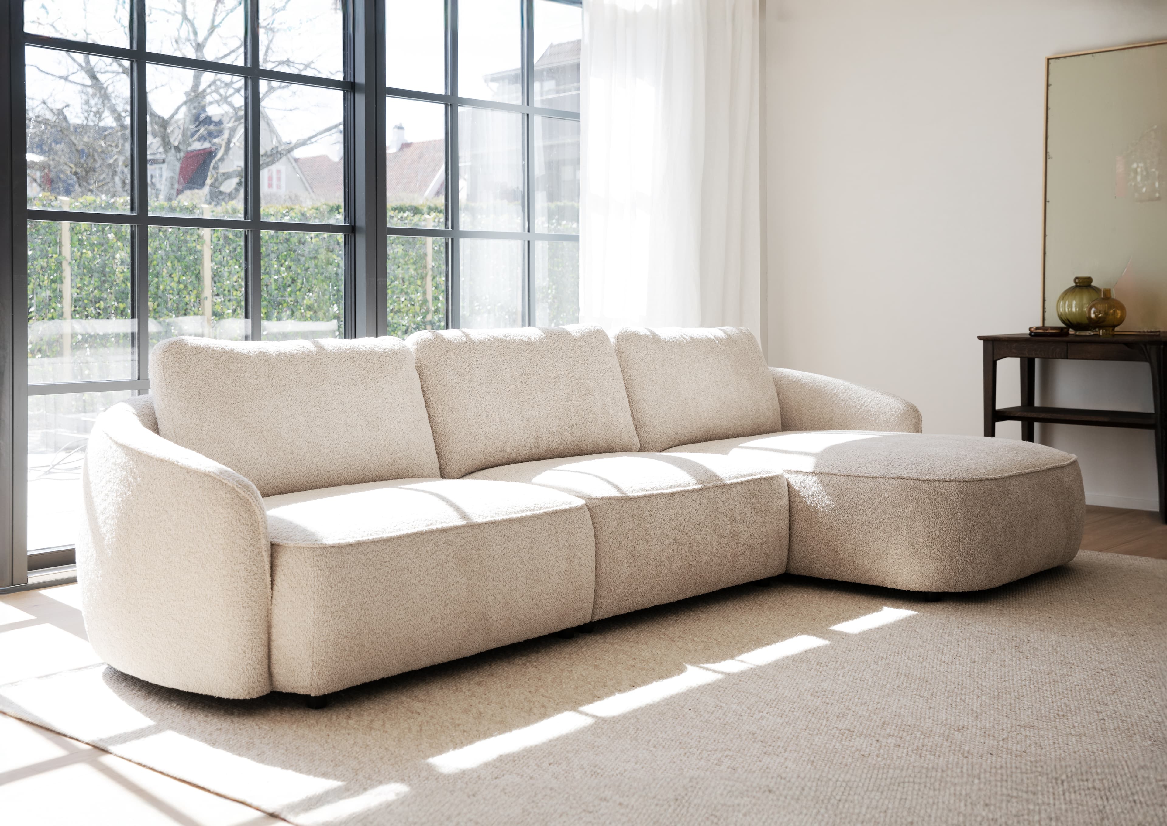Norris 4-Sitzer Sofa Chaiselongue Rechts Hellbeige 319cm