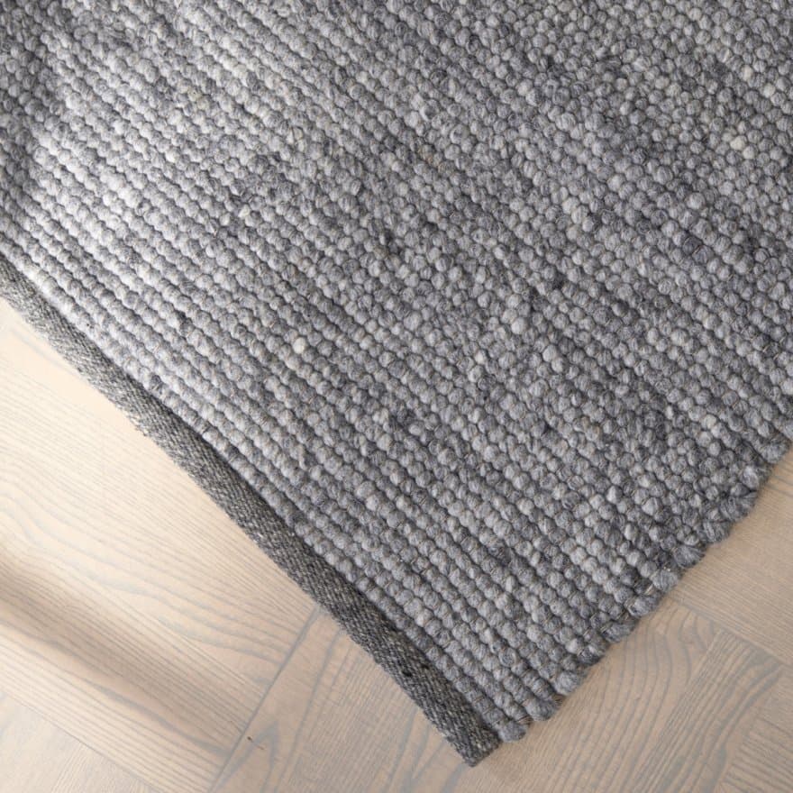 Merino Wollteppich Granit 140x200