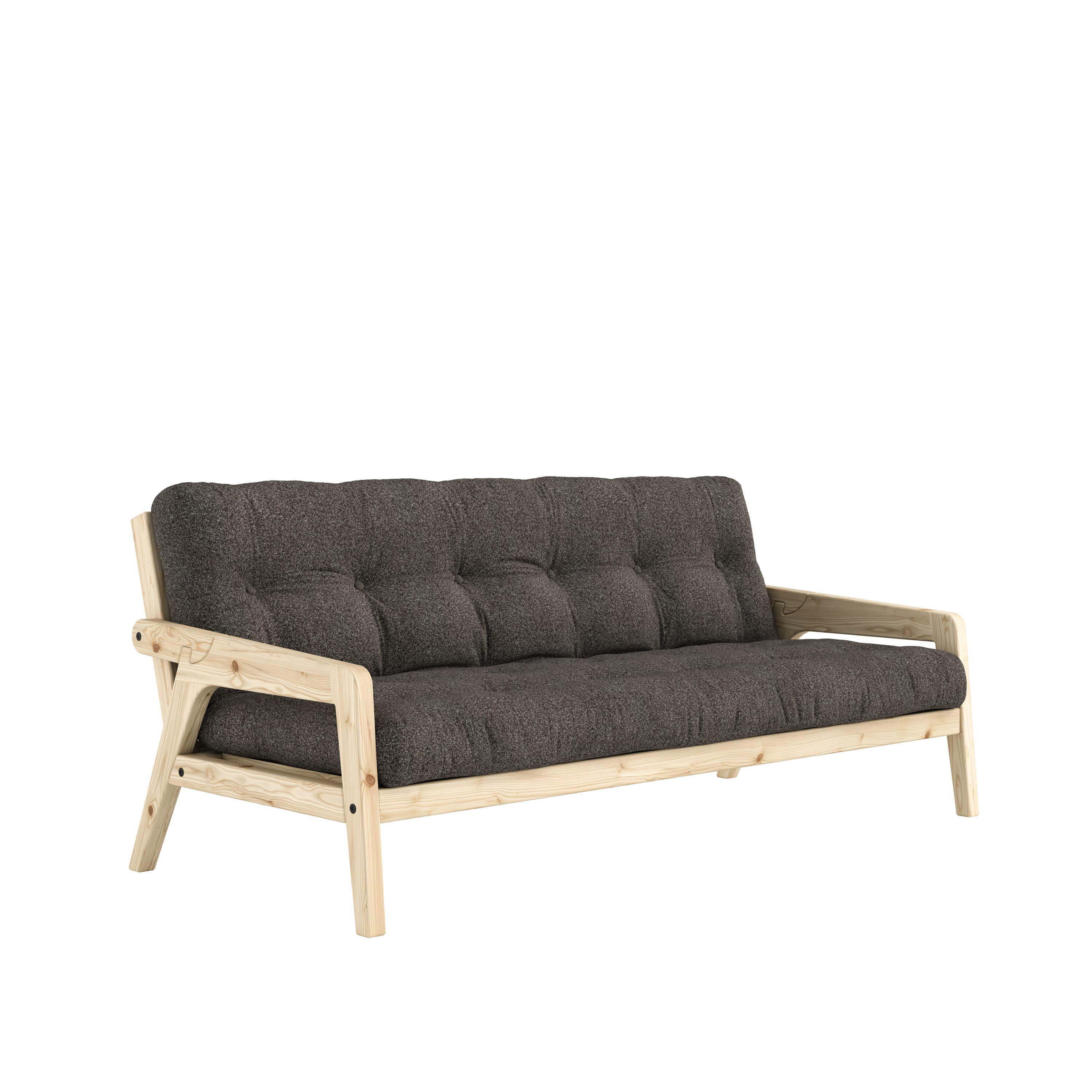 Grab Sofa Bed Clear Lacquered/Mellow Brown 204cm