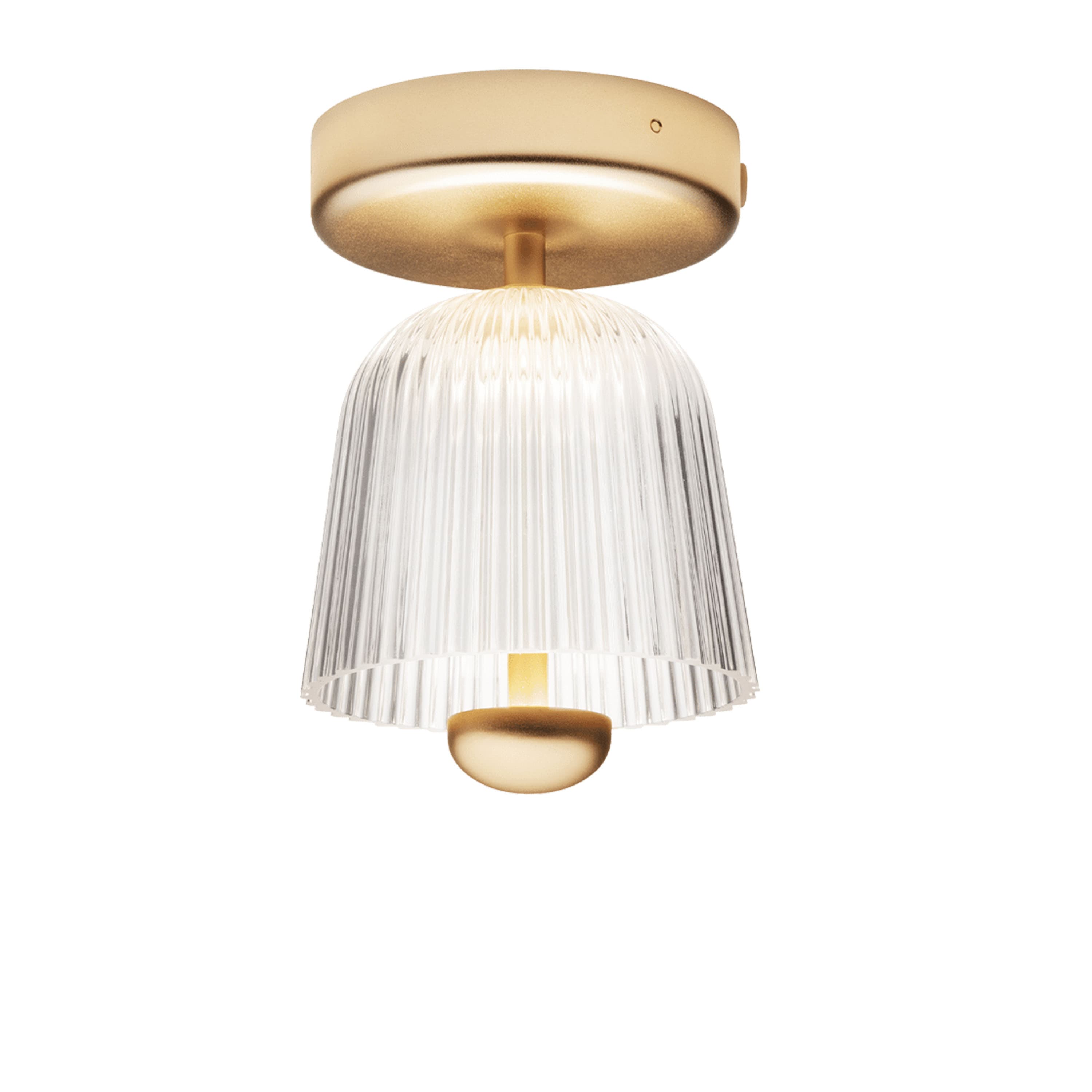 Asteea Pendelleuchte Satin Brass/Ripple Clear