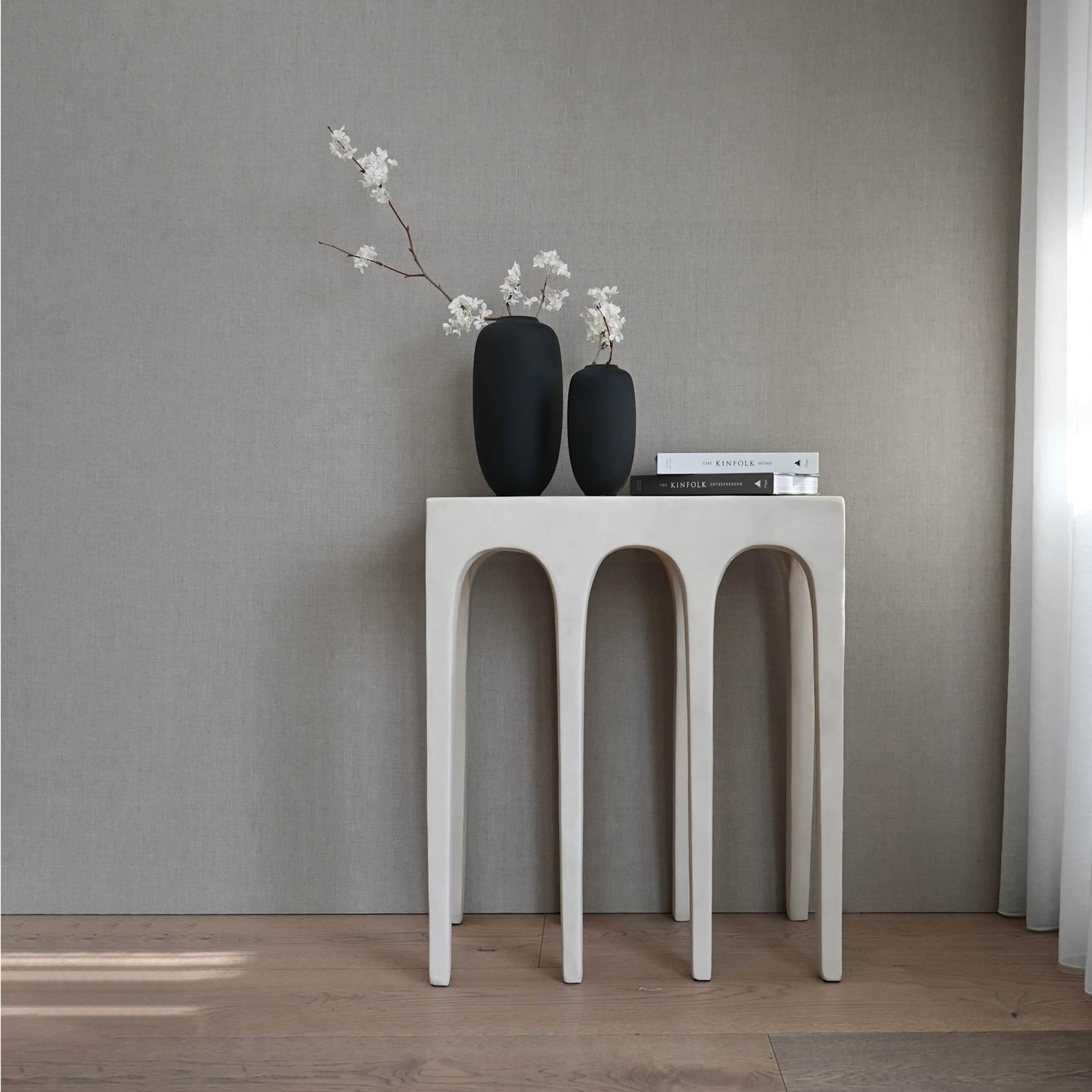 Bow Console Table Birch 70cm