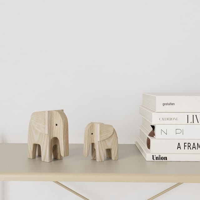 Elephant Decoration Natural Ash Wood