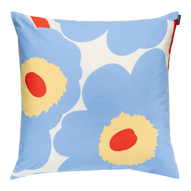 Unikko Kissenbezug Hellblau/Orange Rot/Melone 50x50