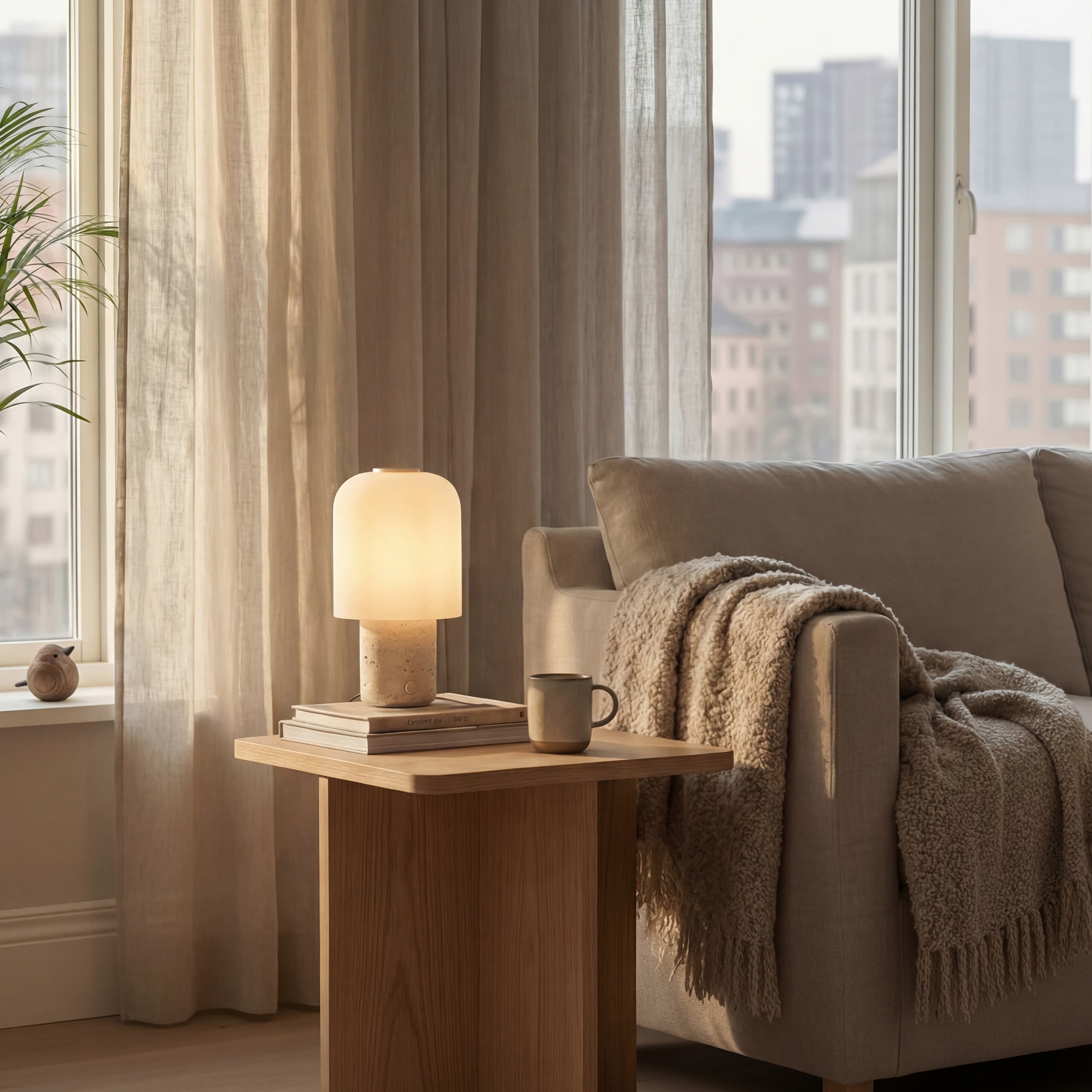 Tokyo Table Lamp Travertine