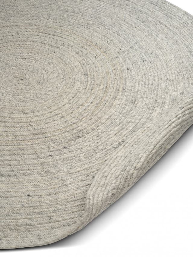 Merino Runder Wollteppich Concrete Ø160