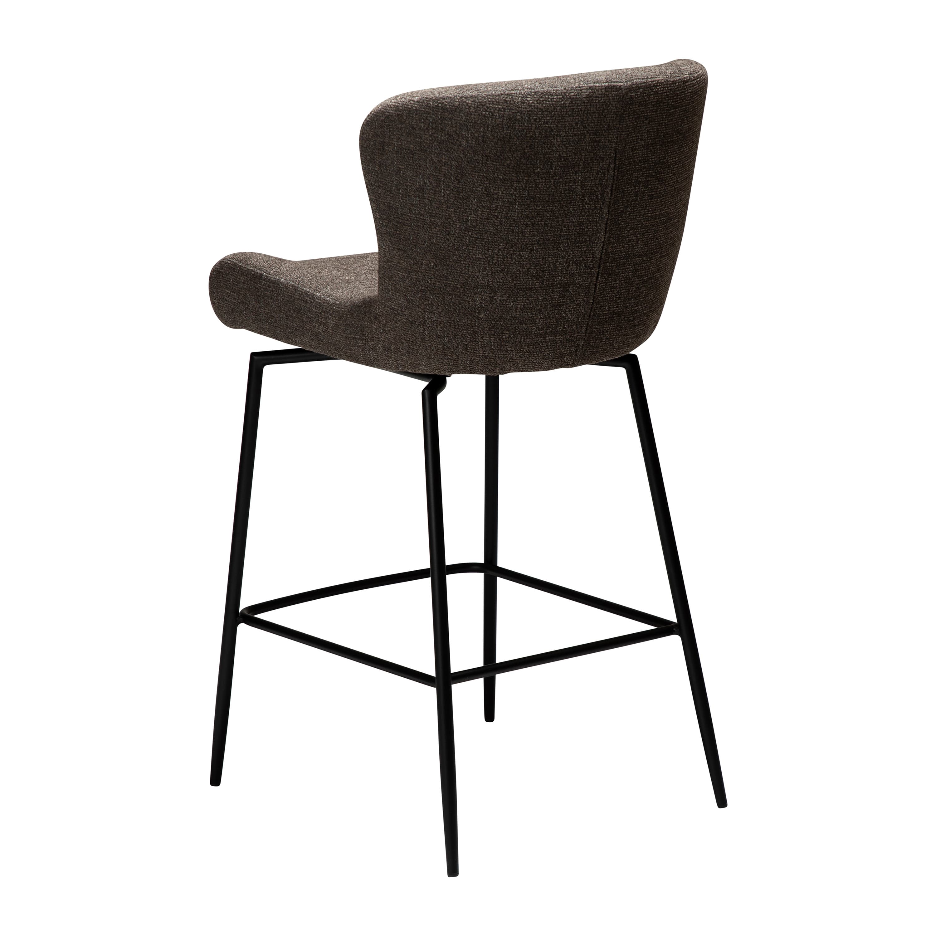 Glam Swivel Bar Stool Major Brown Bouclé
