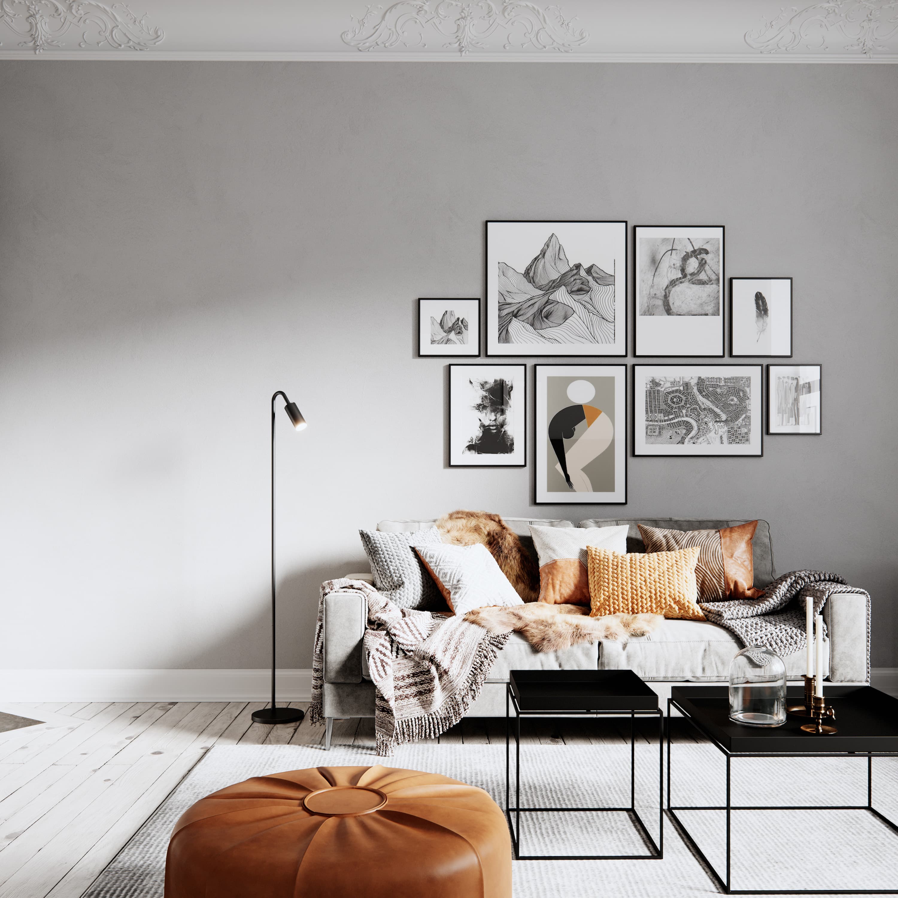 Curve Floor Lamp Matte Black 146cm