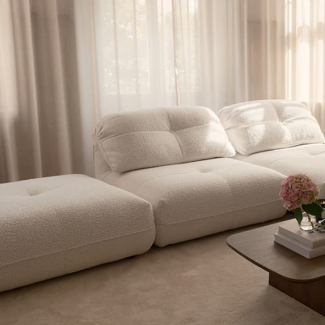 Toto Footstool Nature Bouclé 108cm