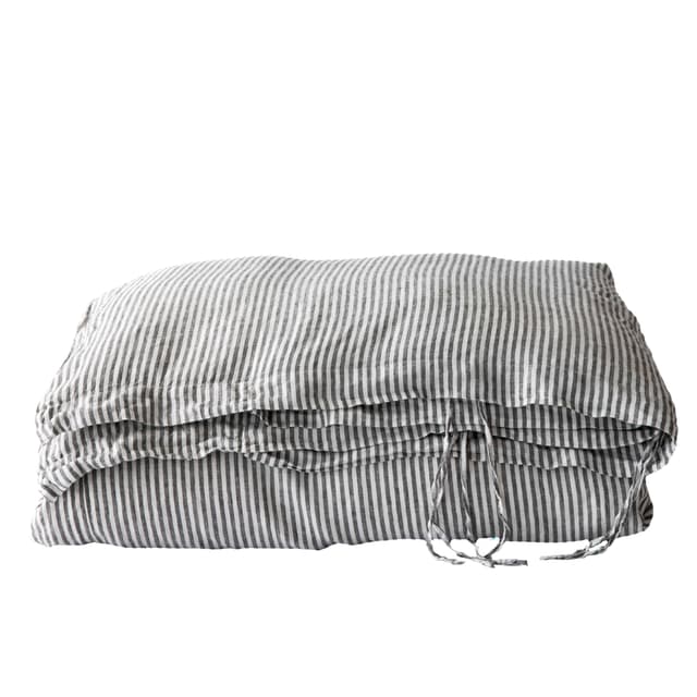 Duvet Cover Linen Grey/White 240x220
