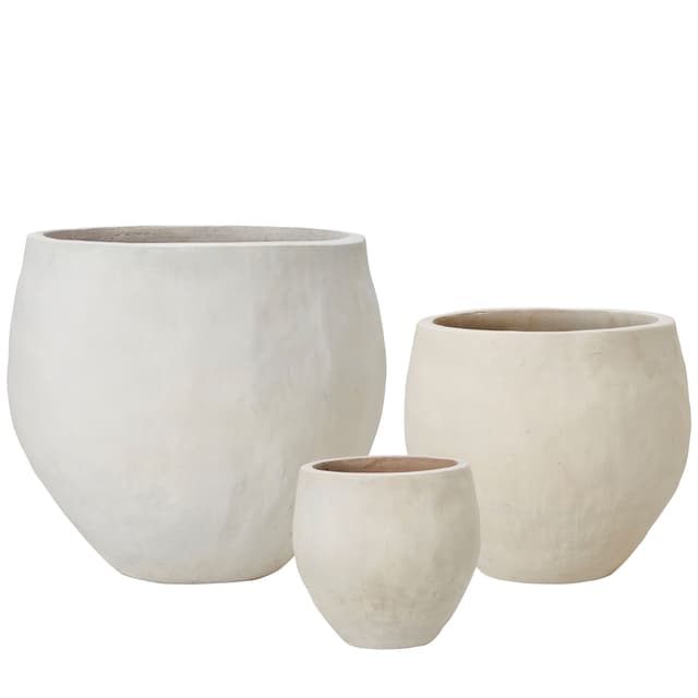 Vivian Blumentopf Antik Weiß 3er-Pack