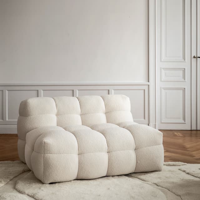 Billie Lounge Chair Creme Teddy 120cm