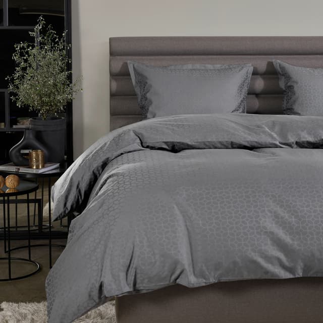 Satin Luxe Jacquard Bettbezug Anthrazit 225x220