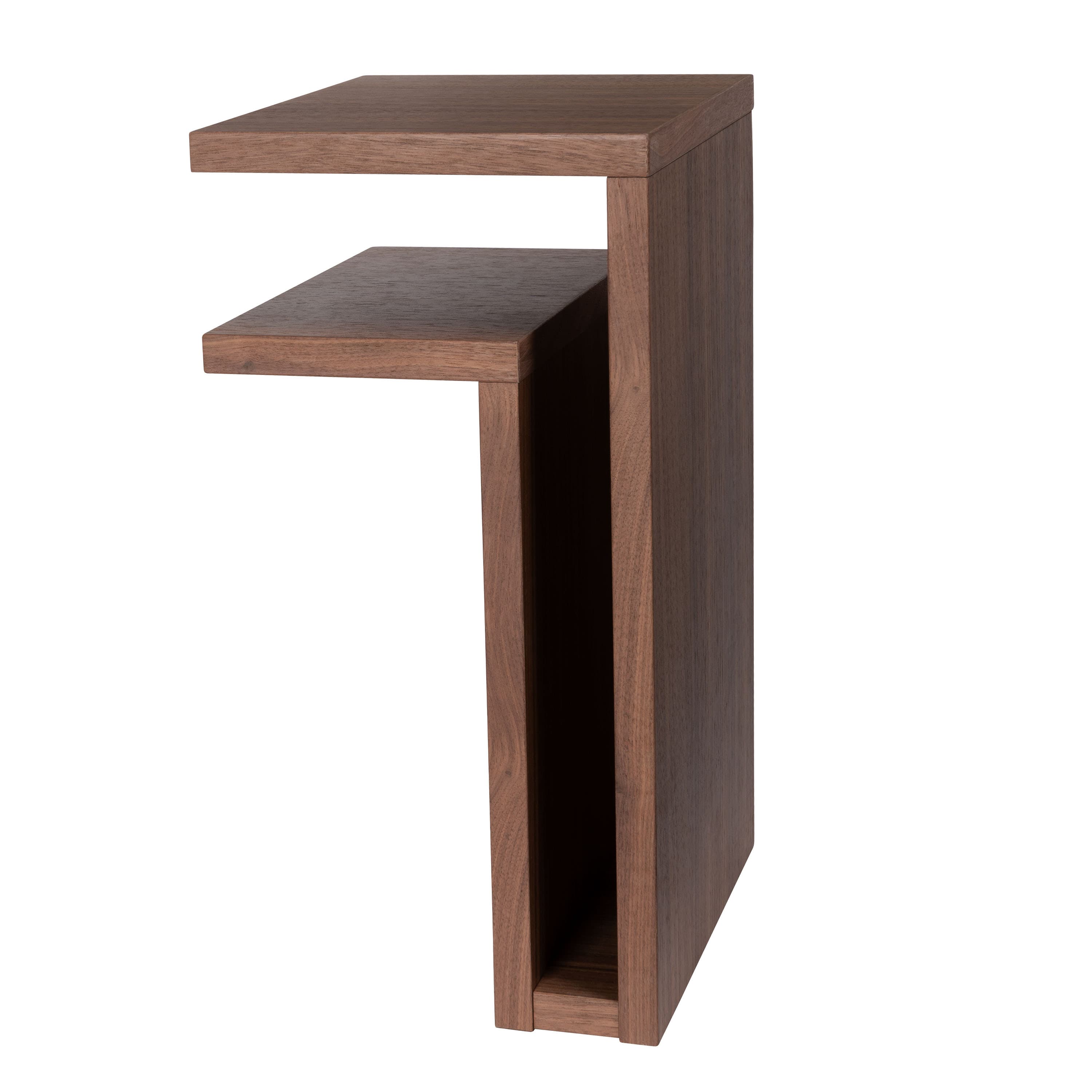 F-Shelf Left Bedside Table Walnut