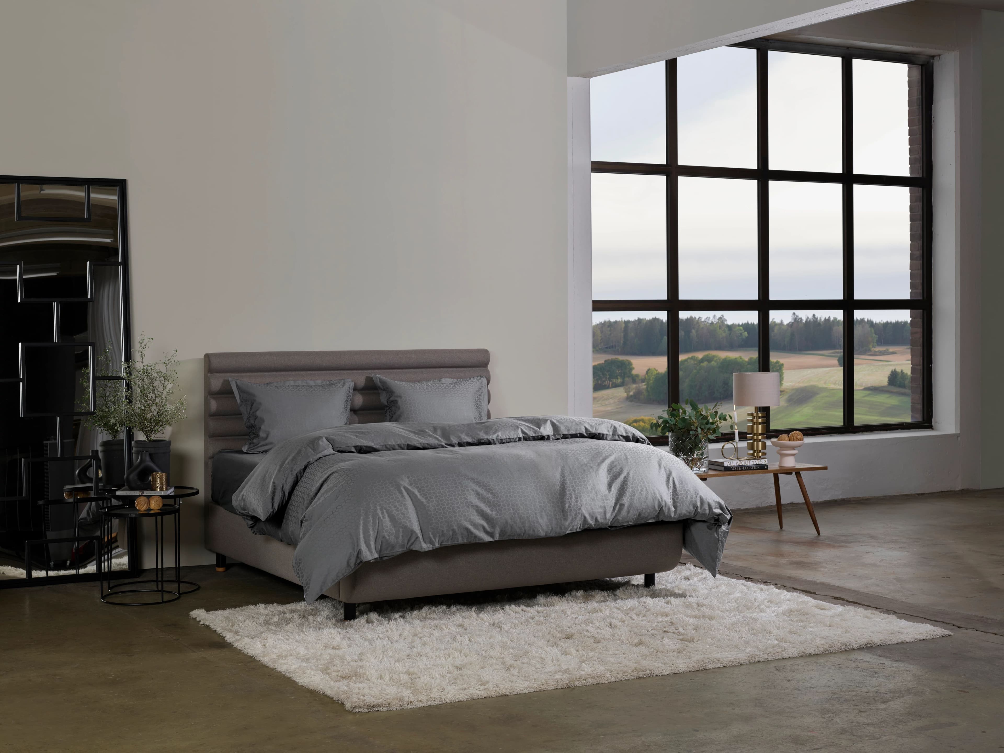 Satin Luxe Jacquard Duvet Cover Anthracite 225x220