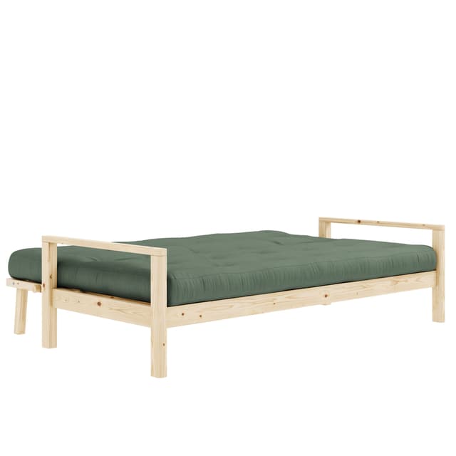 Knob Schlafsofa Natur/Olivgrün 130cm