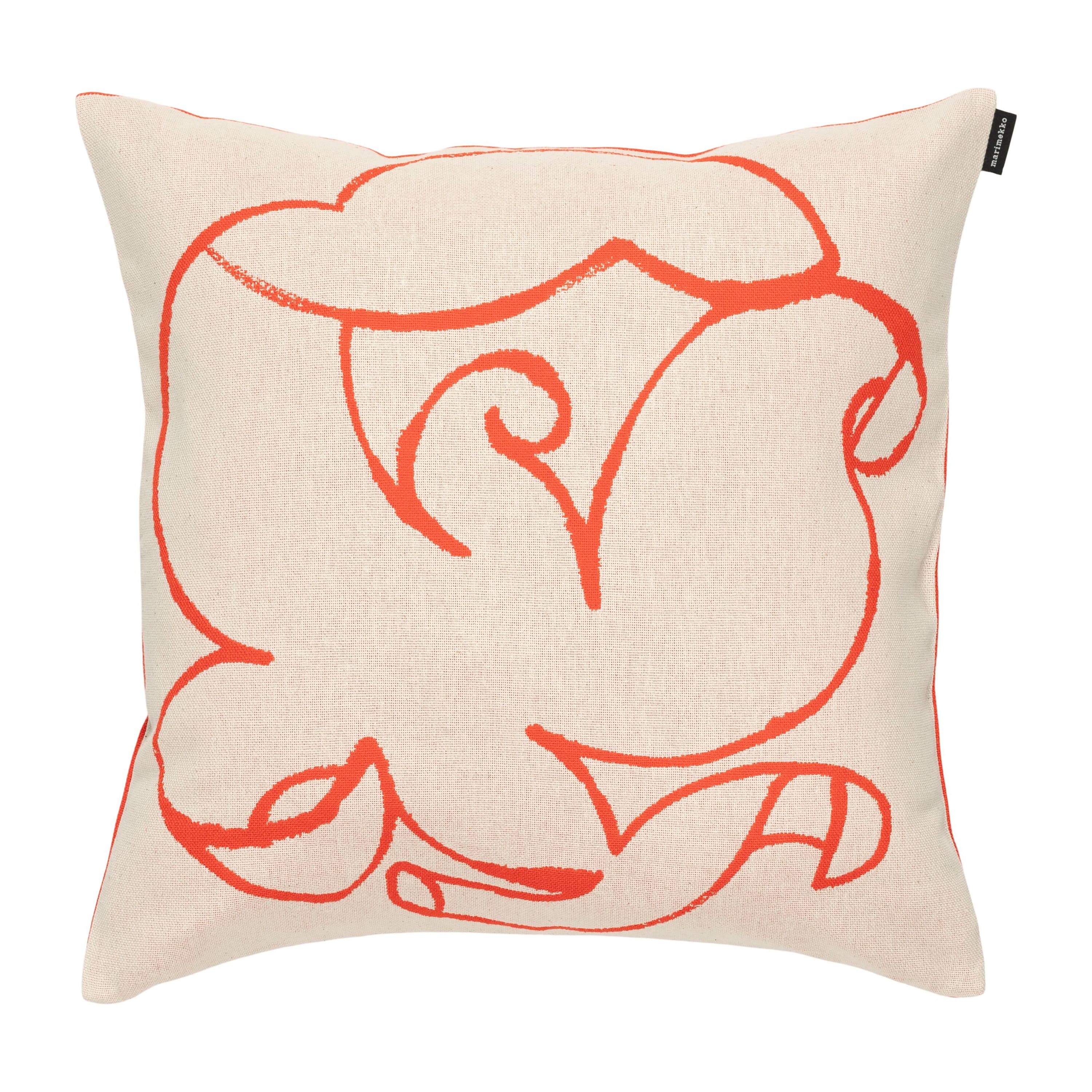 Pistilla Kissenbezug Off White/Tomato Red 50x50