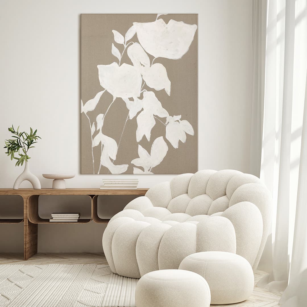 Linen Fortuna White Painting No Frame 90x120