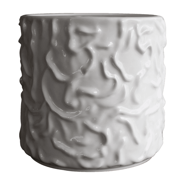 Swoon Blumentopf Glänzend Weiß Groß