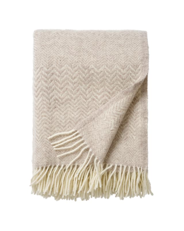 Zigzag Wool Throw Greige 130x200 cm