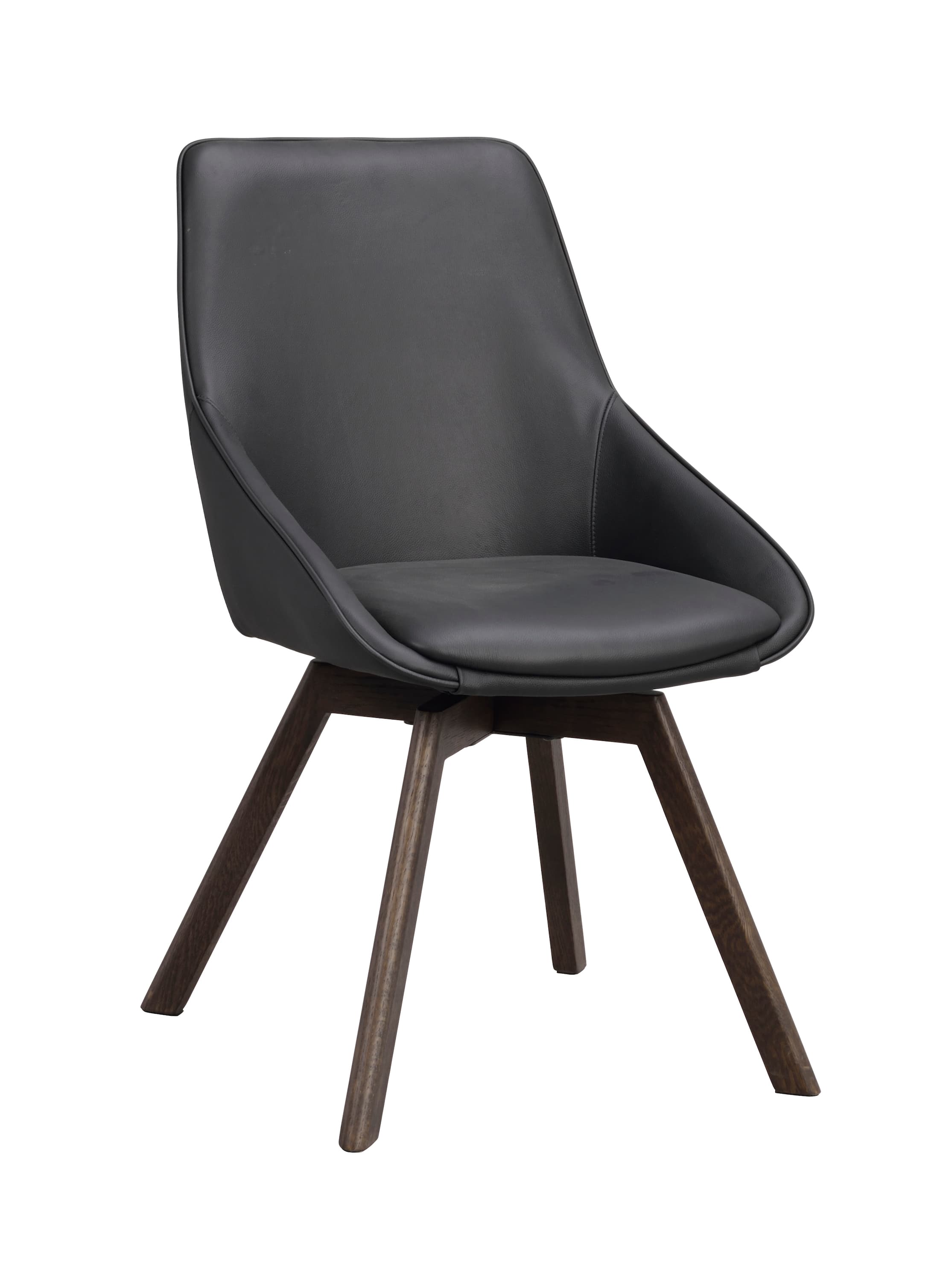Alison Esszimmerstuhl Schwarz Leder/Braun