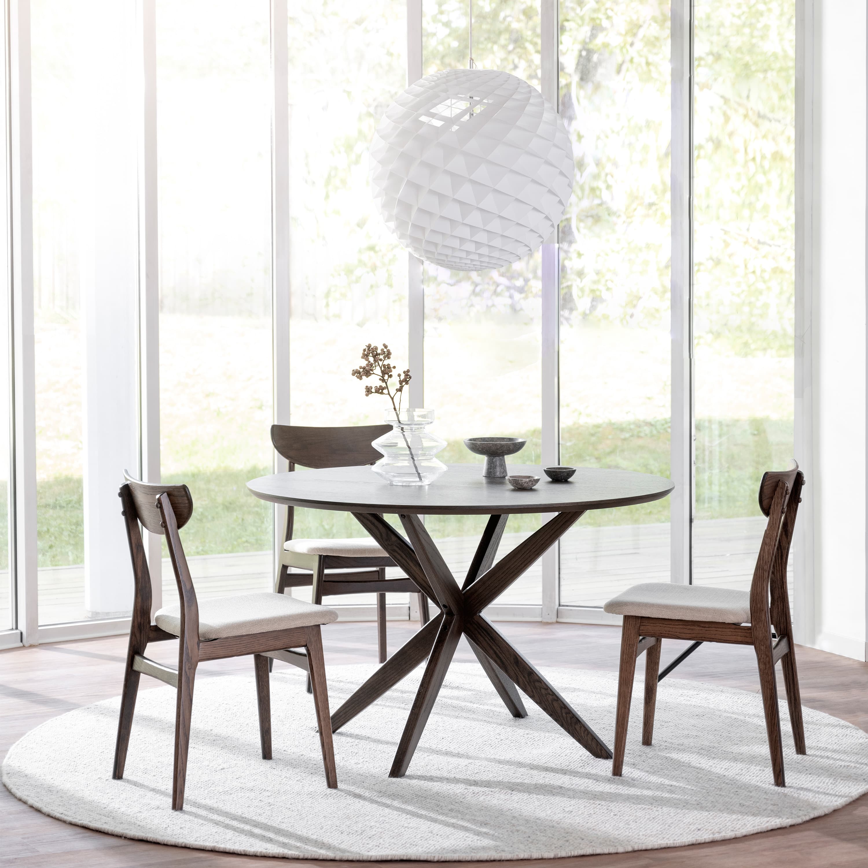 Calverton Dining Table Brown Ø120