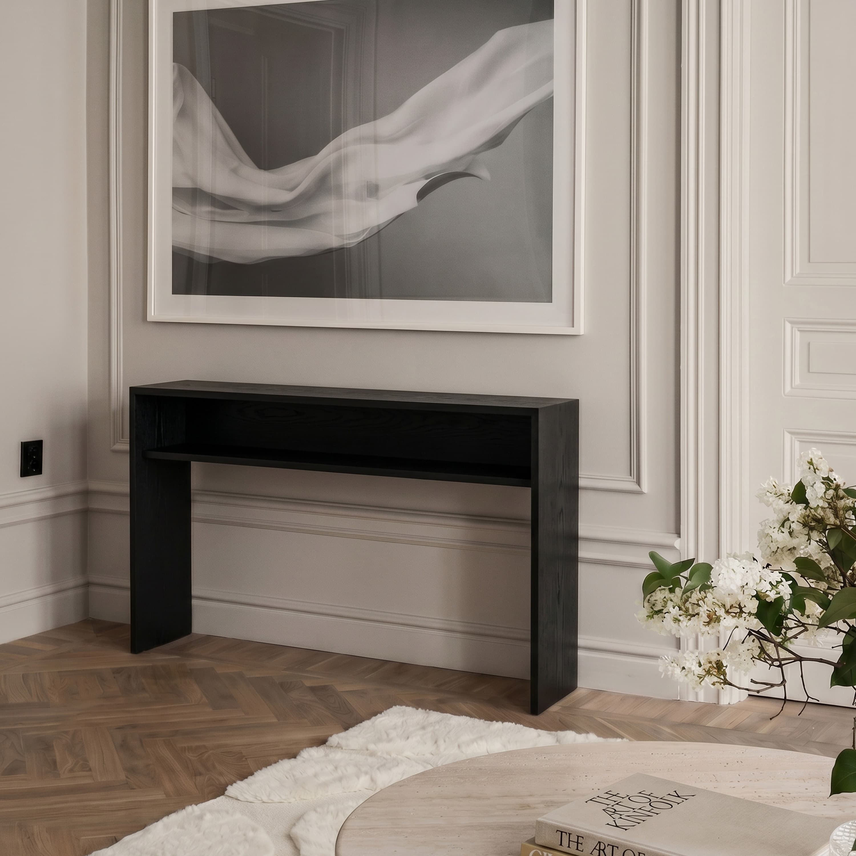 Esme Konsolentisch mit Ablage Schwarz 125cm