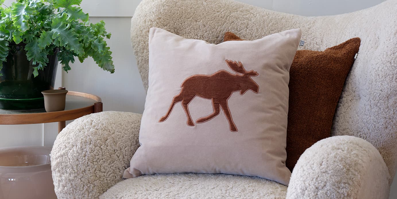 Moose Kissenbezug Samt Tan/Cognac 50x50