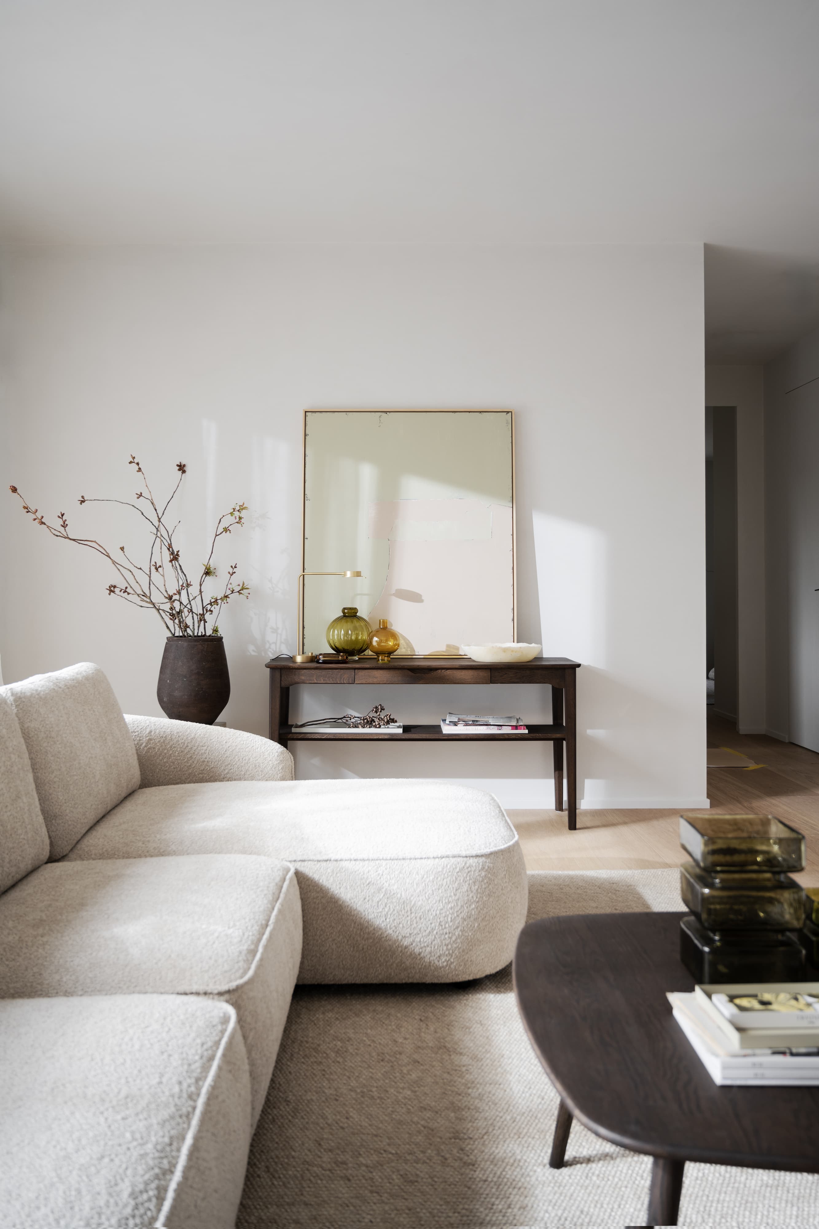 Norris 4-Sitzer Sofa Chaiselongue Rechts Hellbeige 319cm