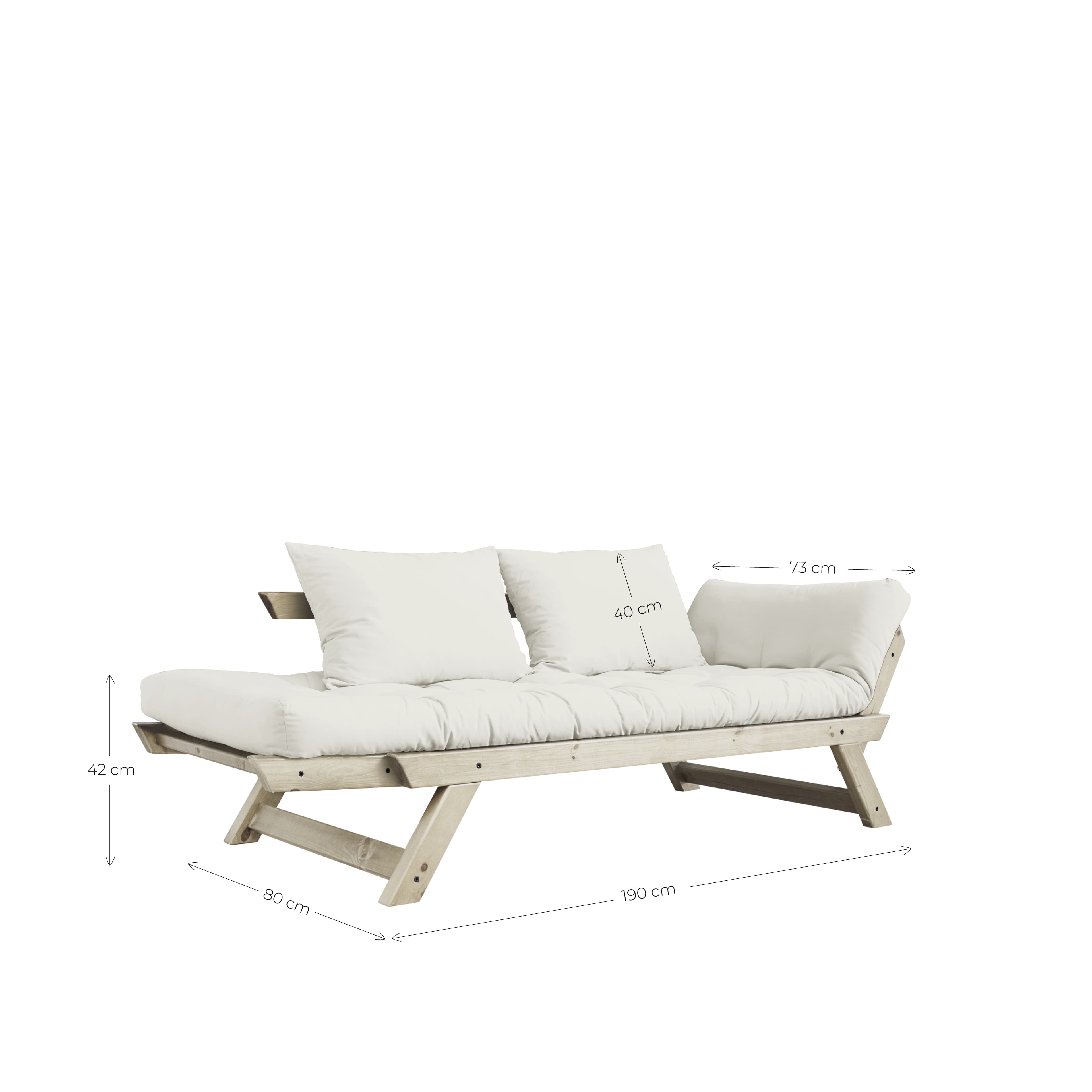 Bebop Tagesbett Natur/Mokka 174cm
