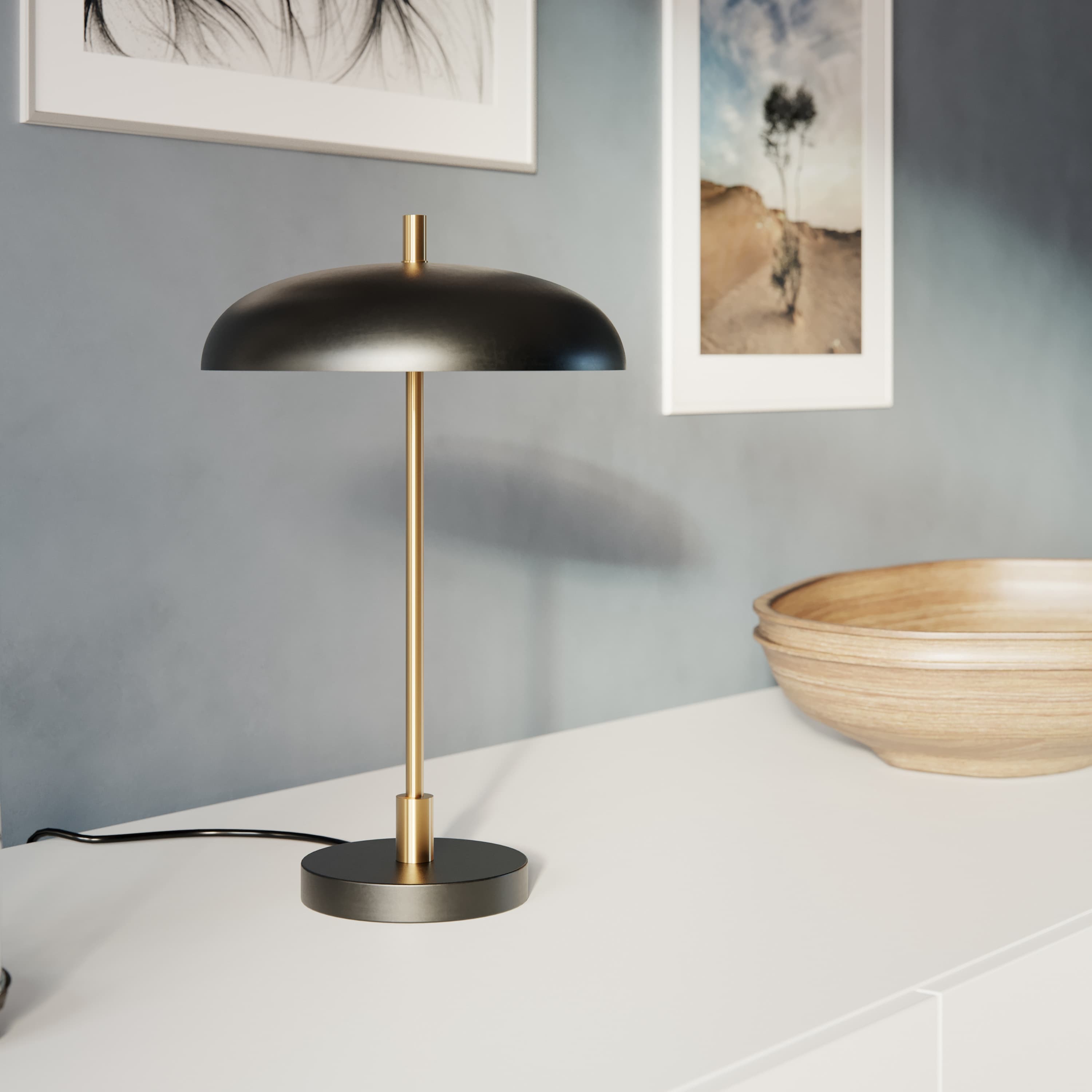 Shelby Table Lamp Black/Gold 45cm