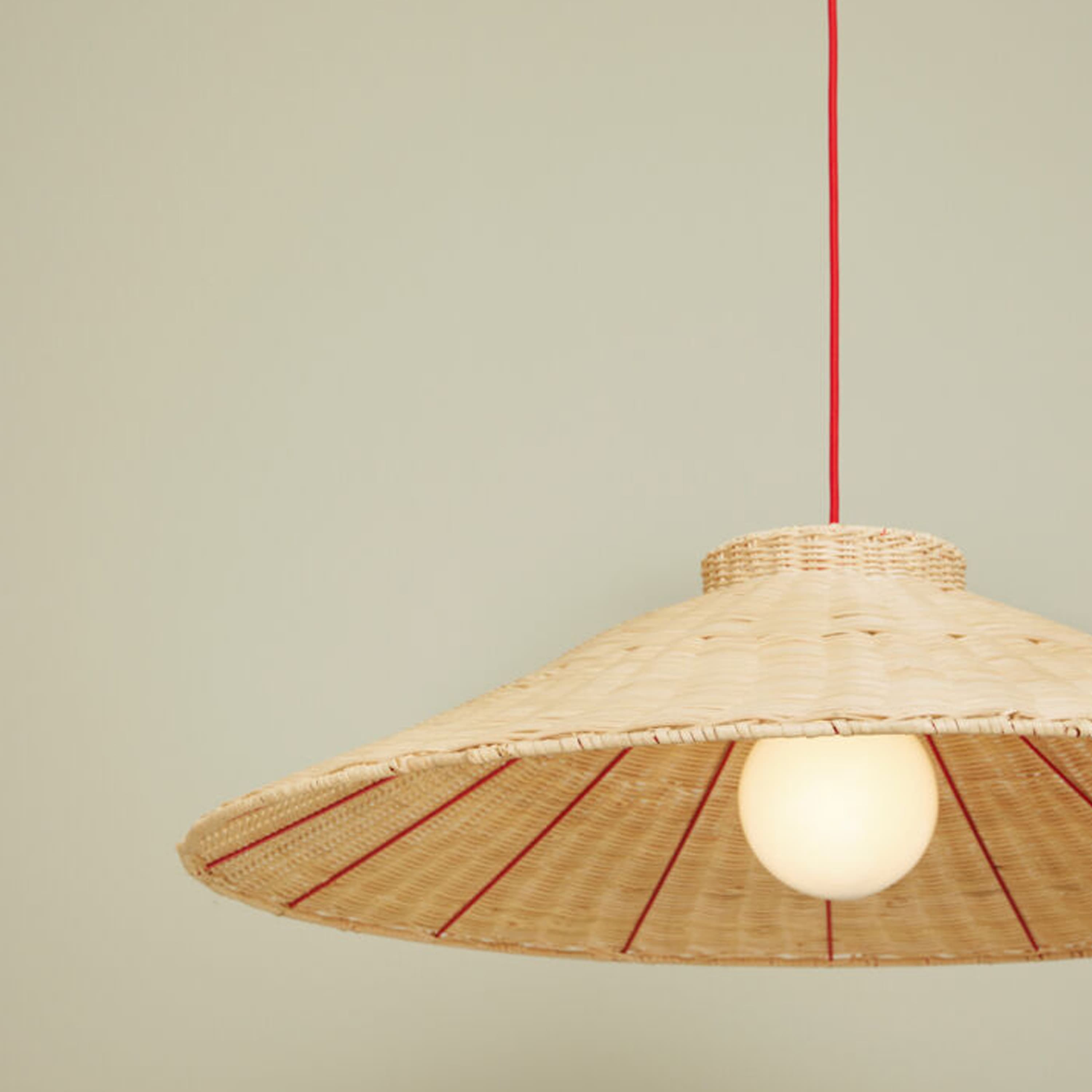 Chand Deckenlampe Natur/Rot