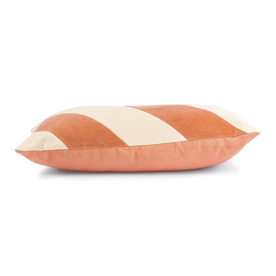 Striped <span>Decorative Cushion Velvet Peach/Cream 40x60 cm</span>